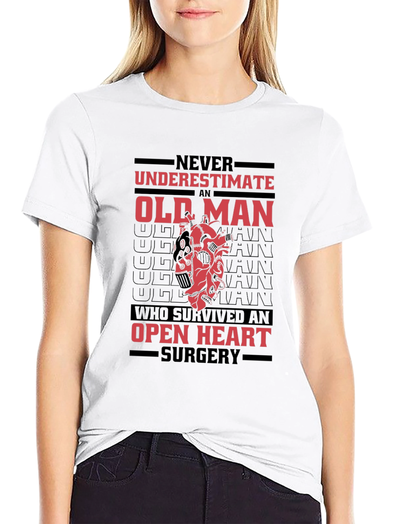 Old Man Open Heart Surgery Survivor Graphic Tee
