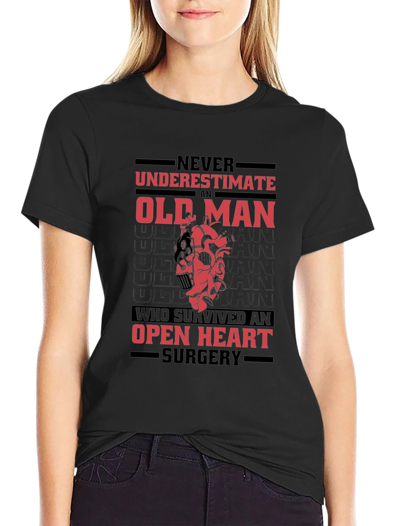 Old Man Open Heart Surgery Survivor Graphic Tee