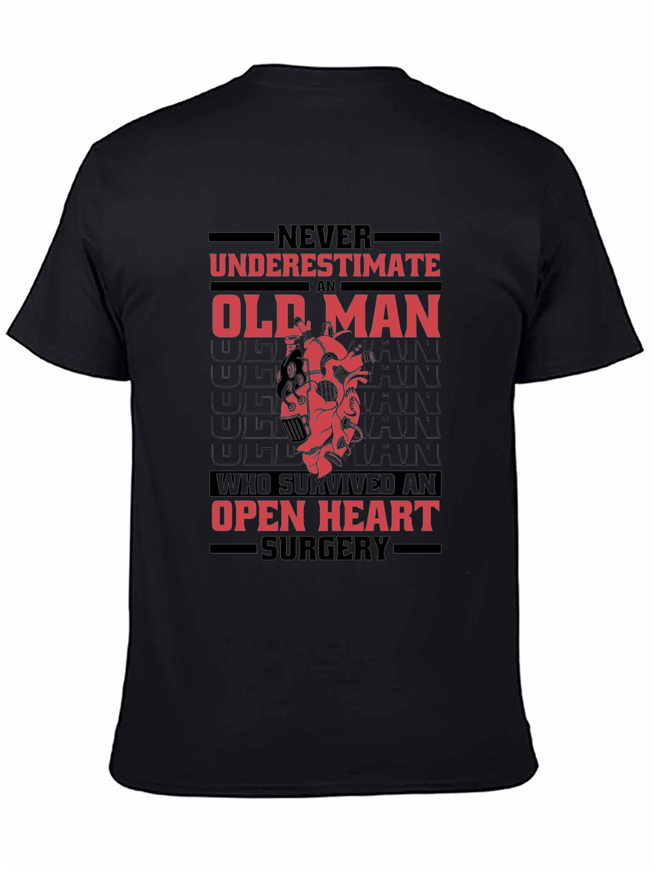 Old Man Open Heart Surgery Survivor Graphic Tee