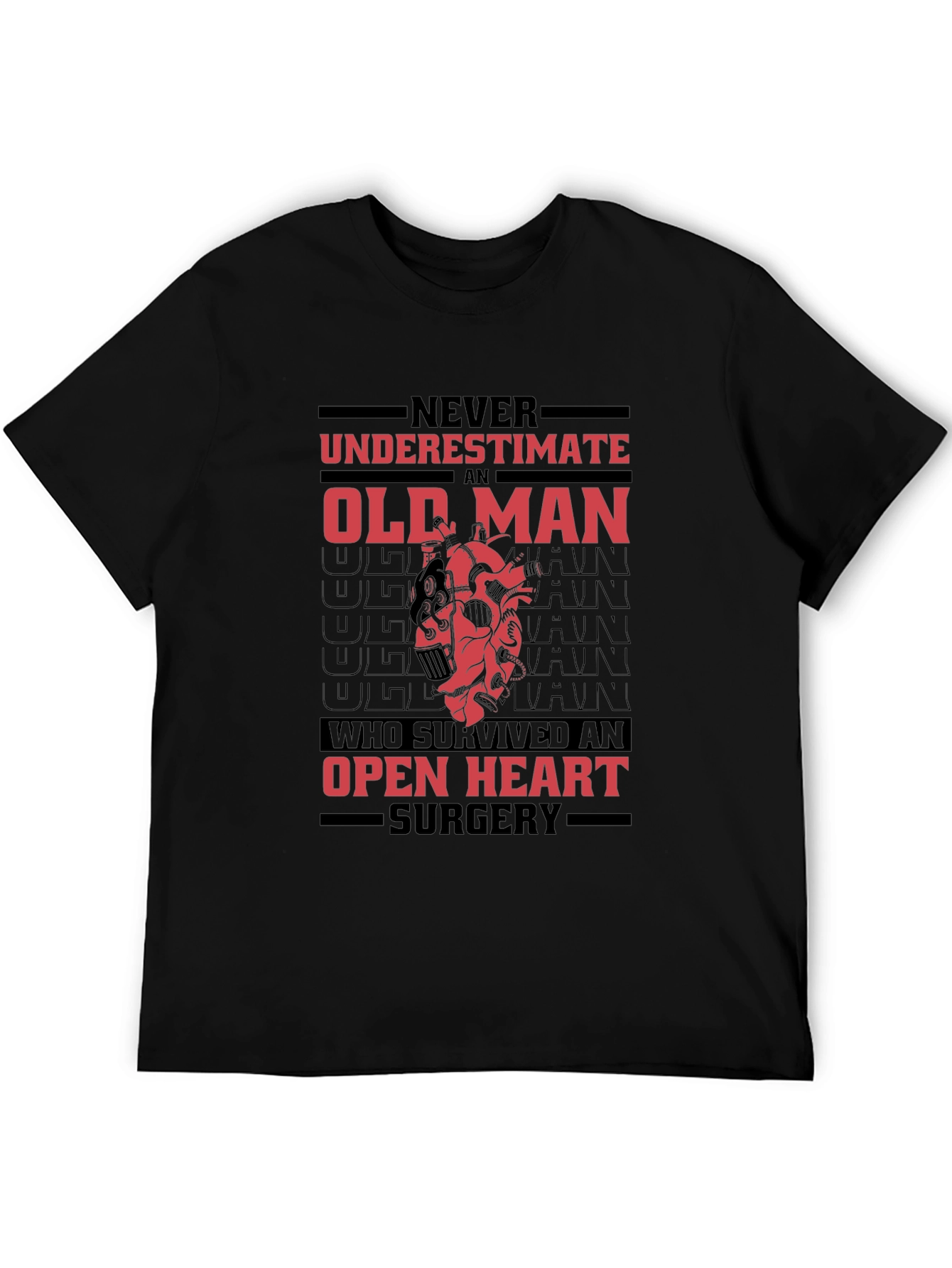 Old Man Open Heart Surgery Survivor Graphic Tee