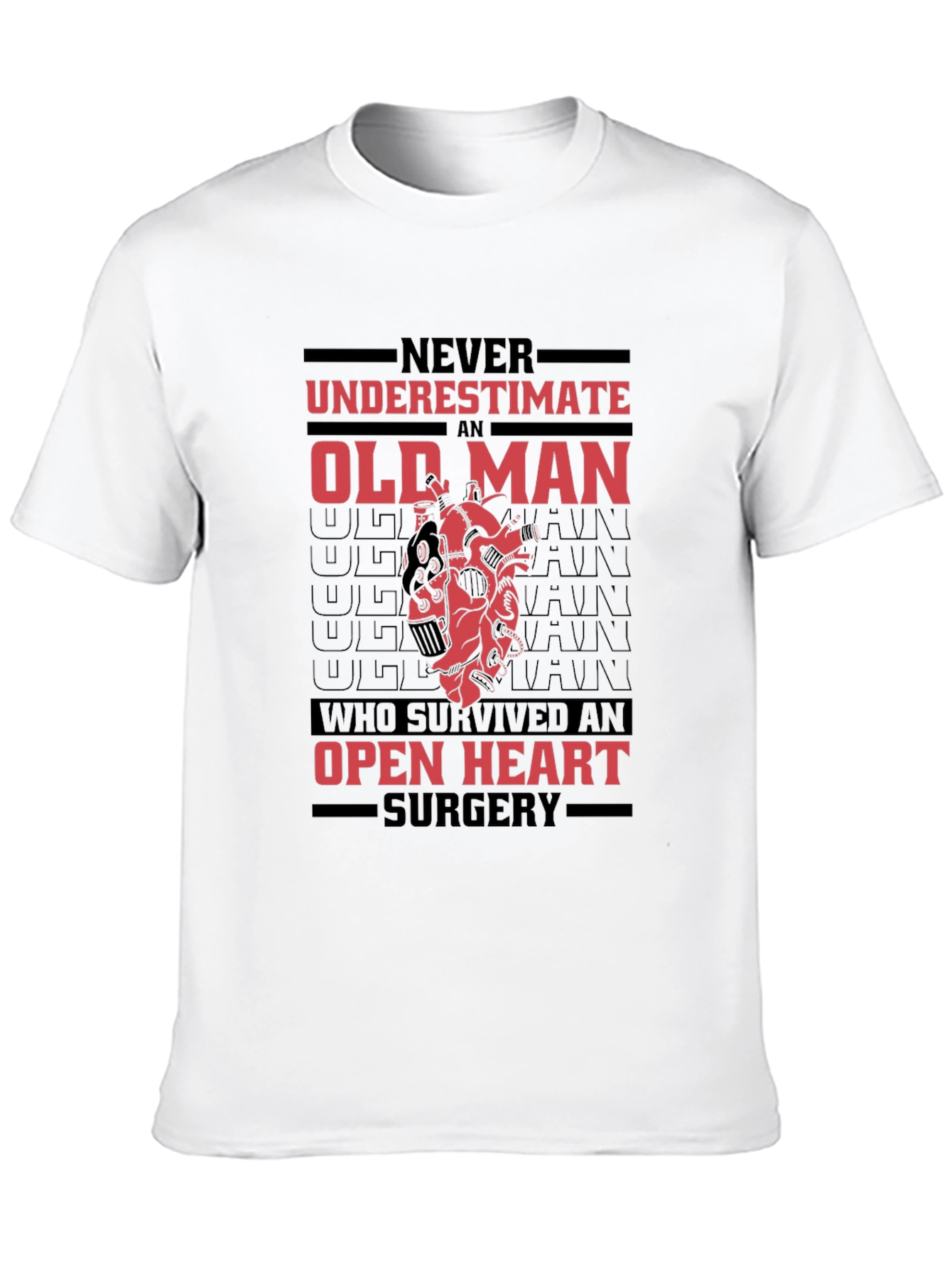 Old Man Open Heart Surgery Survivor Graphic Tee