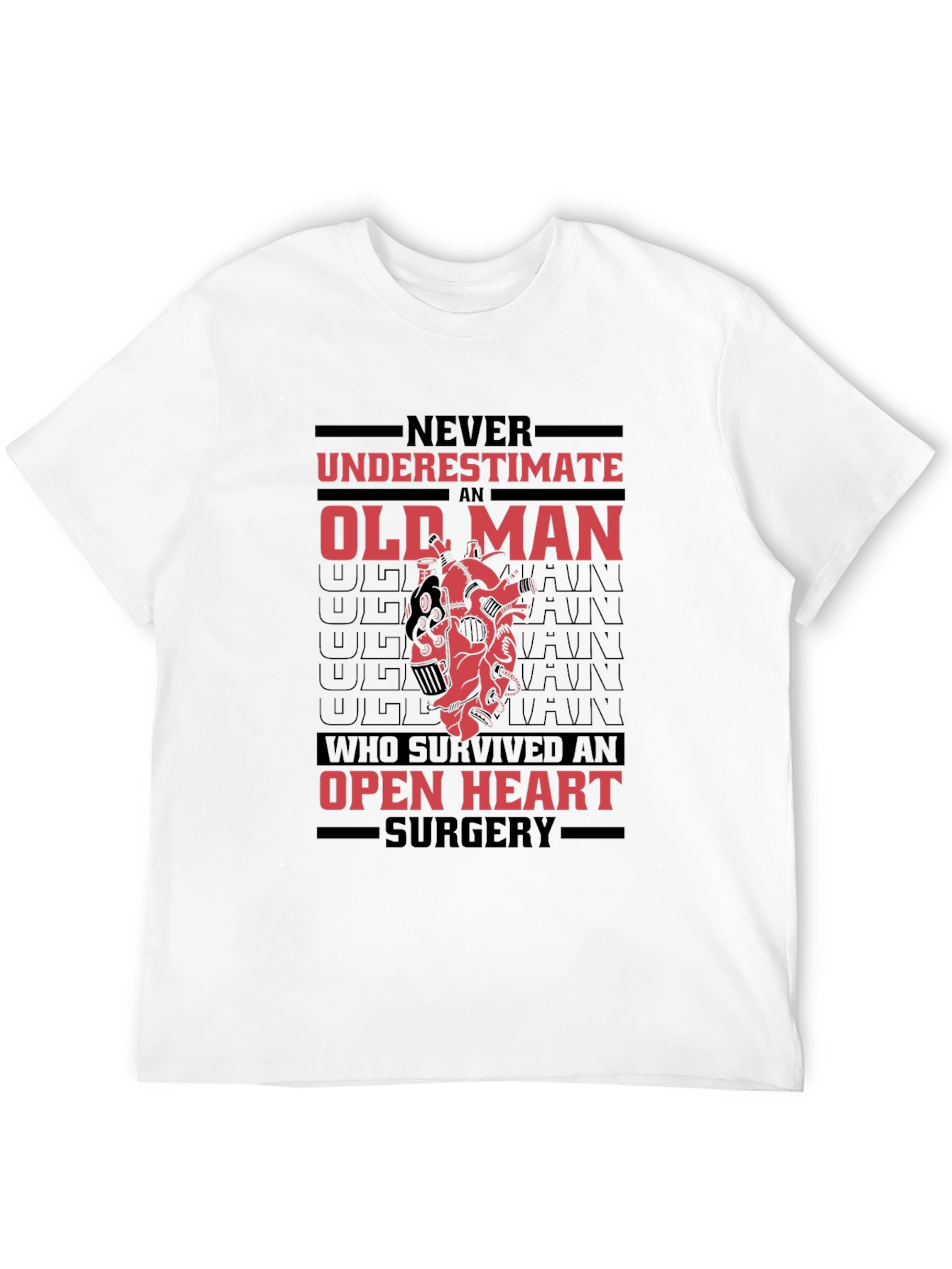 Old Man Open Heart Surgery Survivor Graphic Tee