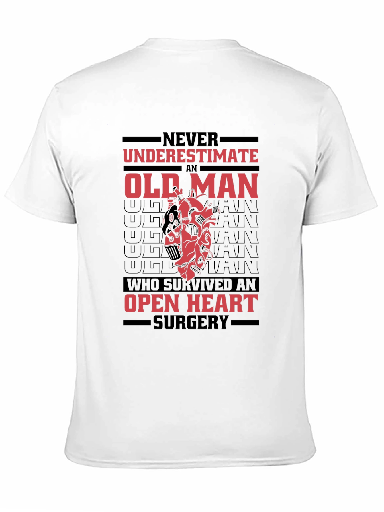 Old Man Open Heart Surgery Survivor Graphic Tee
