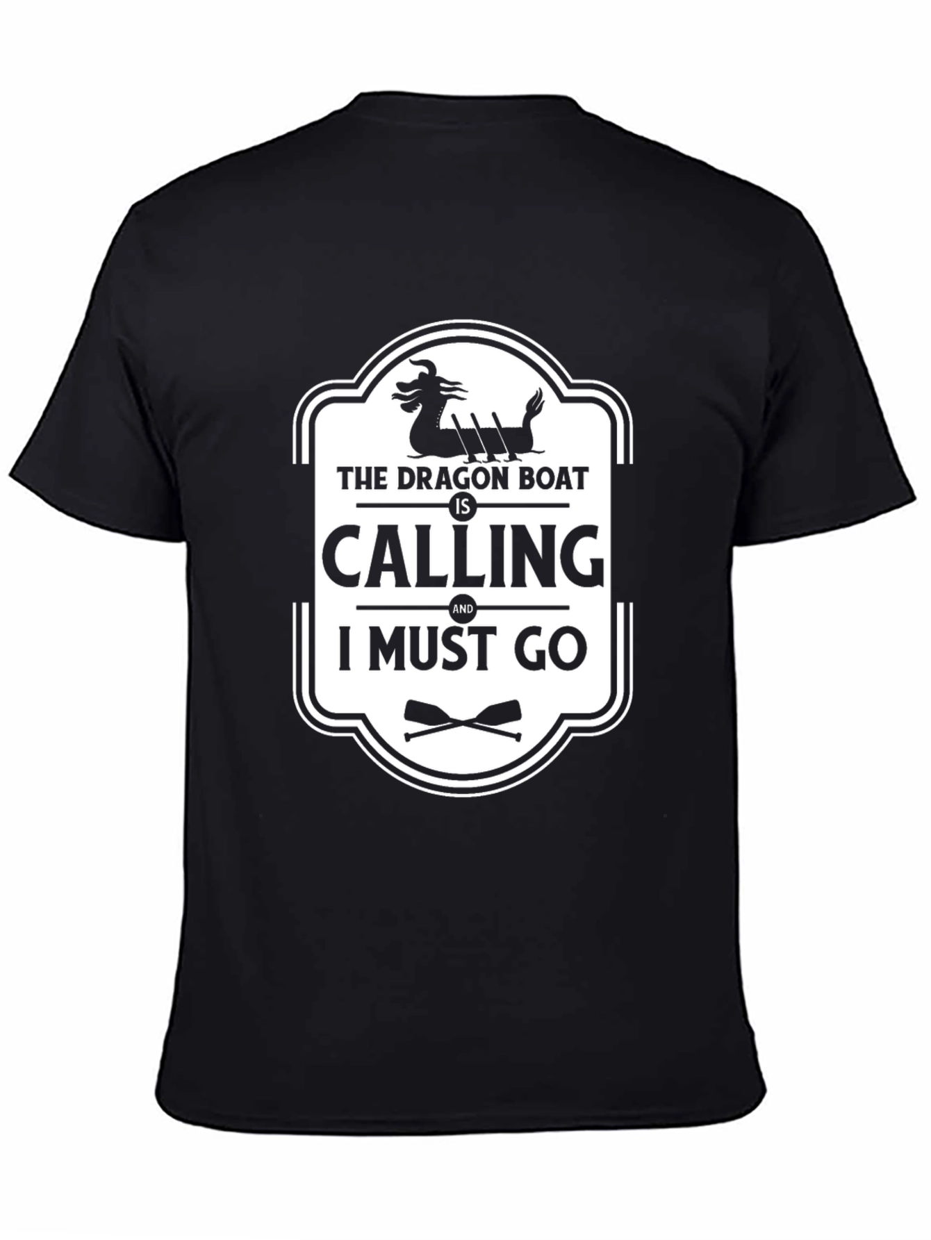 Dragon Boat Calling Black Graphic Tee