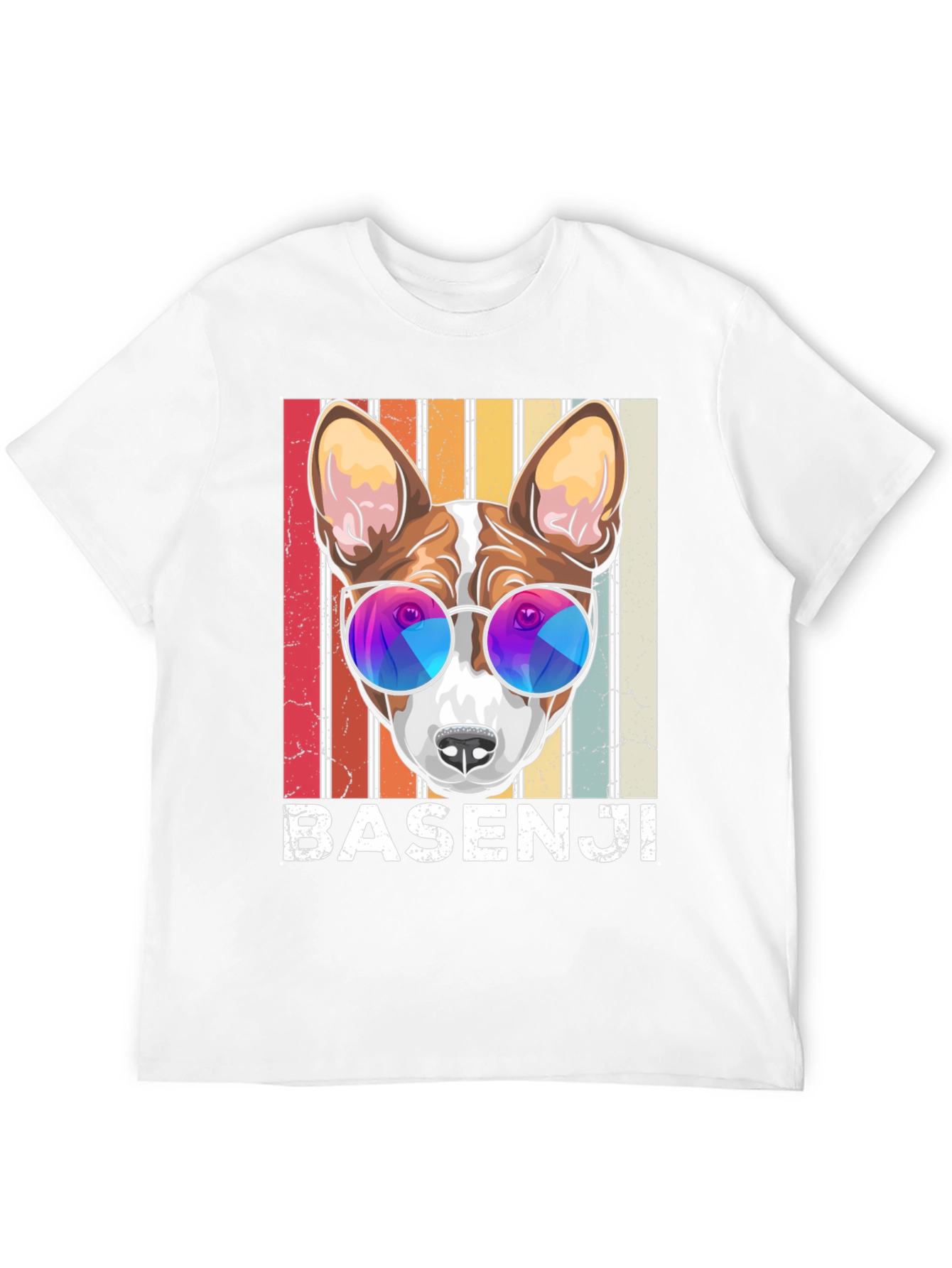 Basenji Dog Retro Sunglasses Graphic T-Shirt