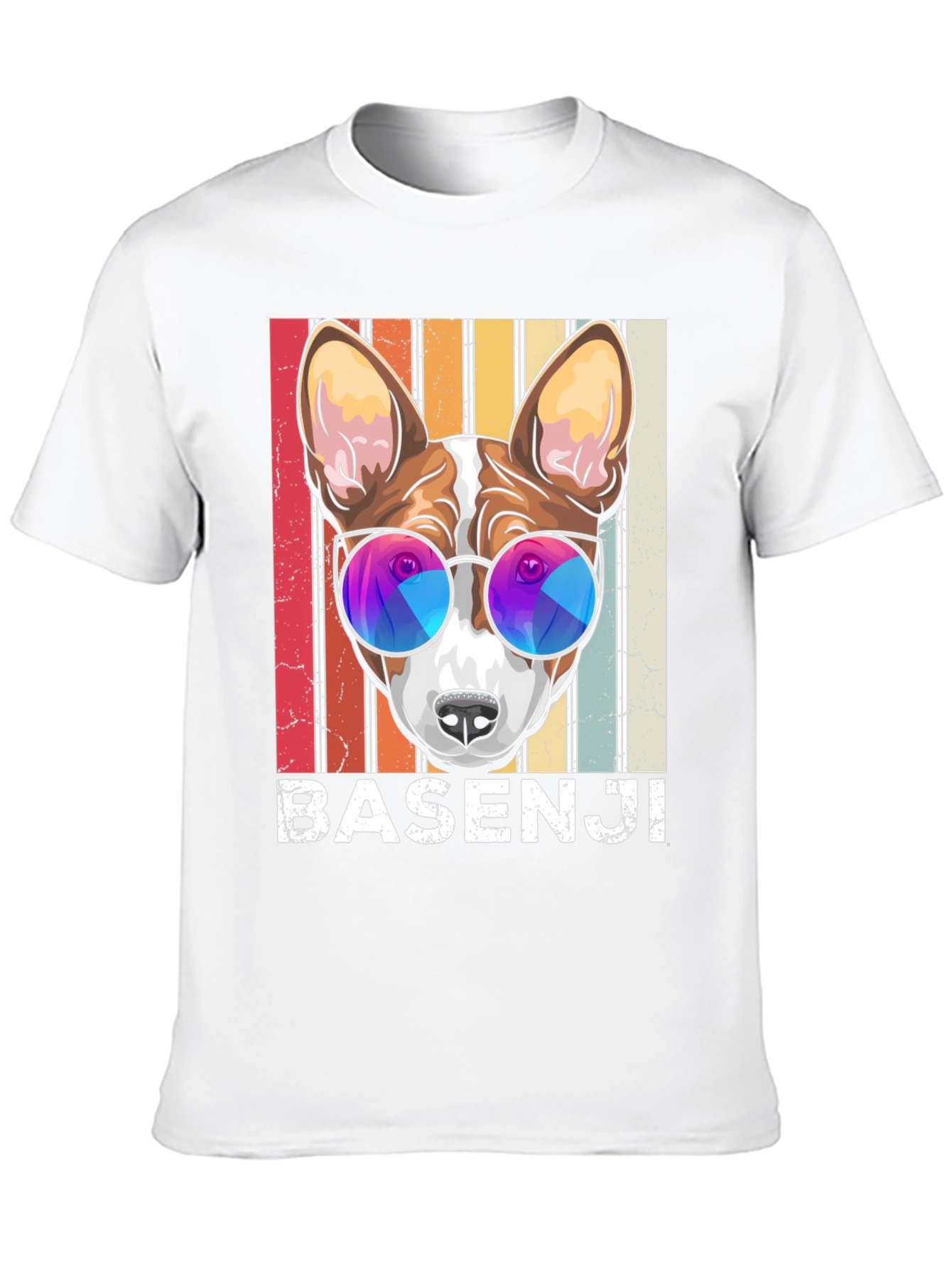 Basenji Dog Retro Sunglasses Graphic T-Shirt