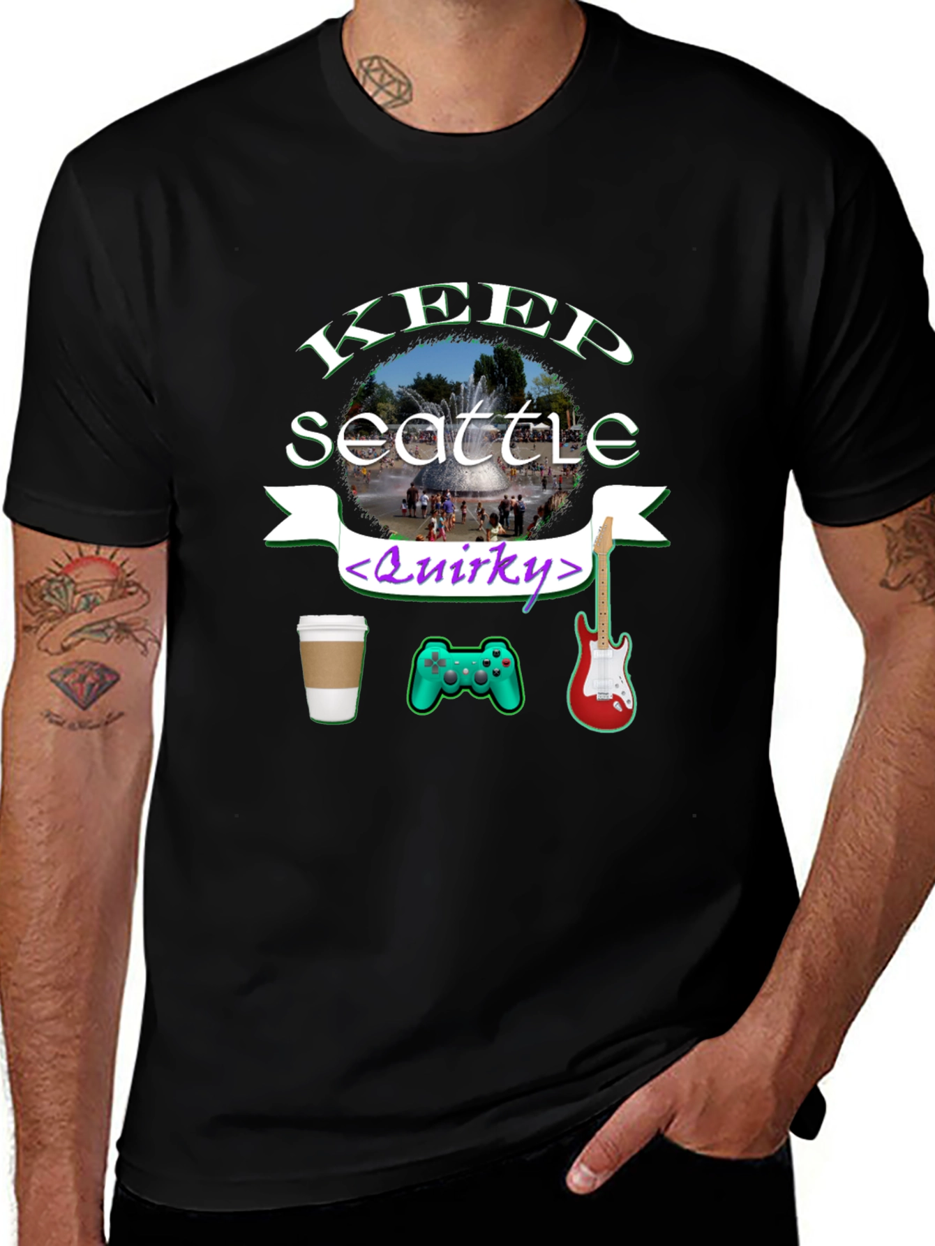 Keep Seattle Quirky T-Shirt Coffee Gaming Music
