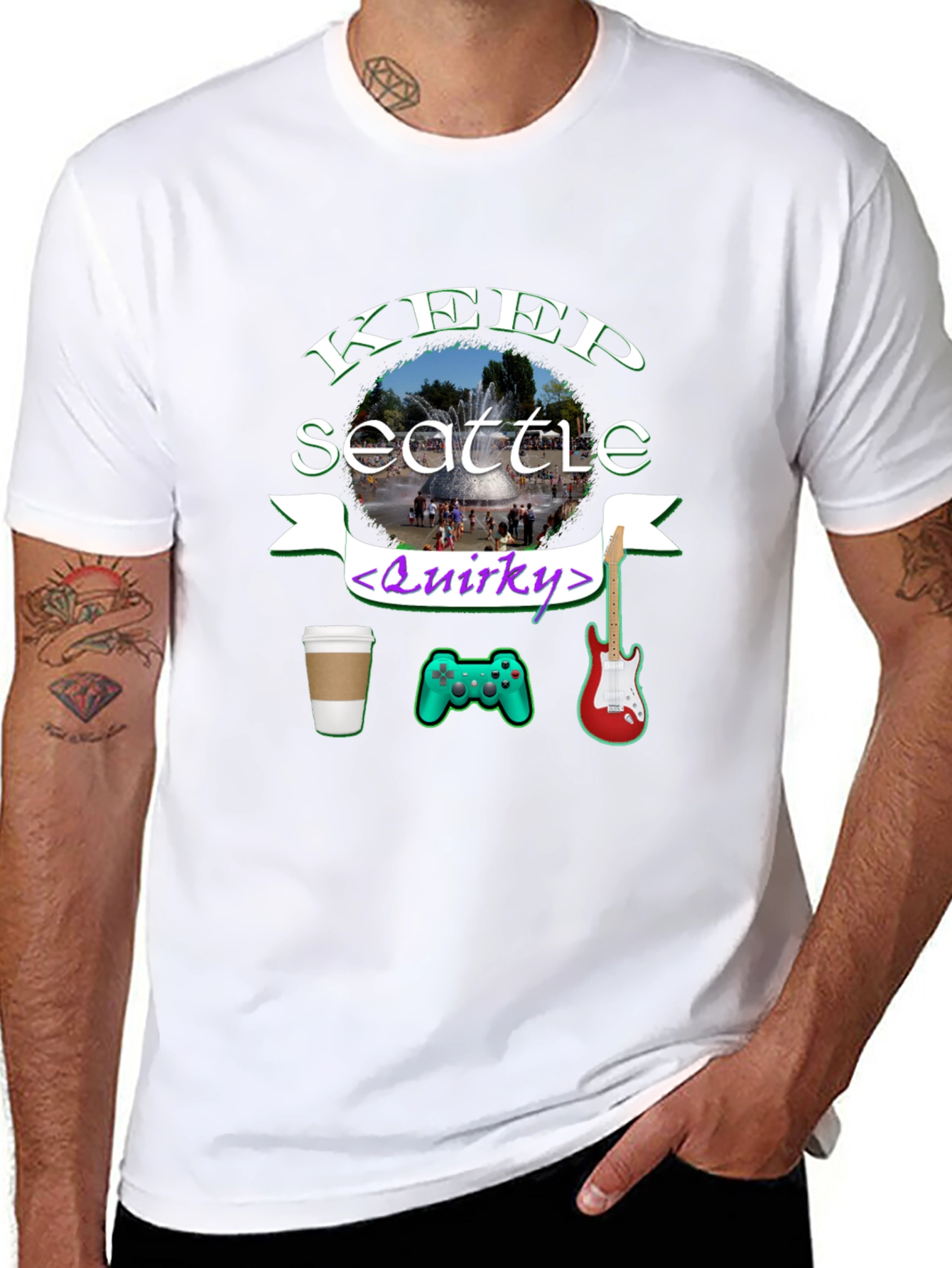 Keep Seattle Quirky T-Shirt Coffee Gaming Music