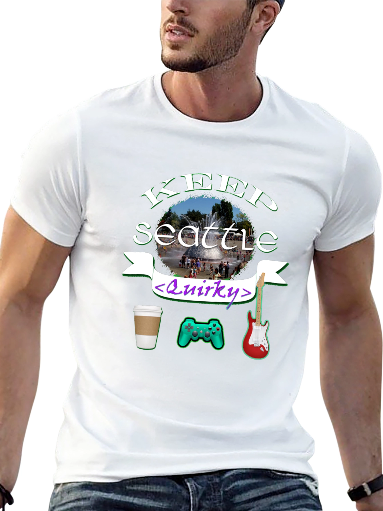 Keep Seattle Quirky T-Shirt Coffee Gaming Music