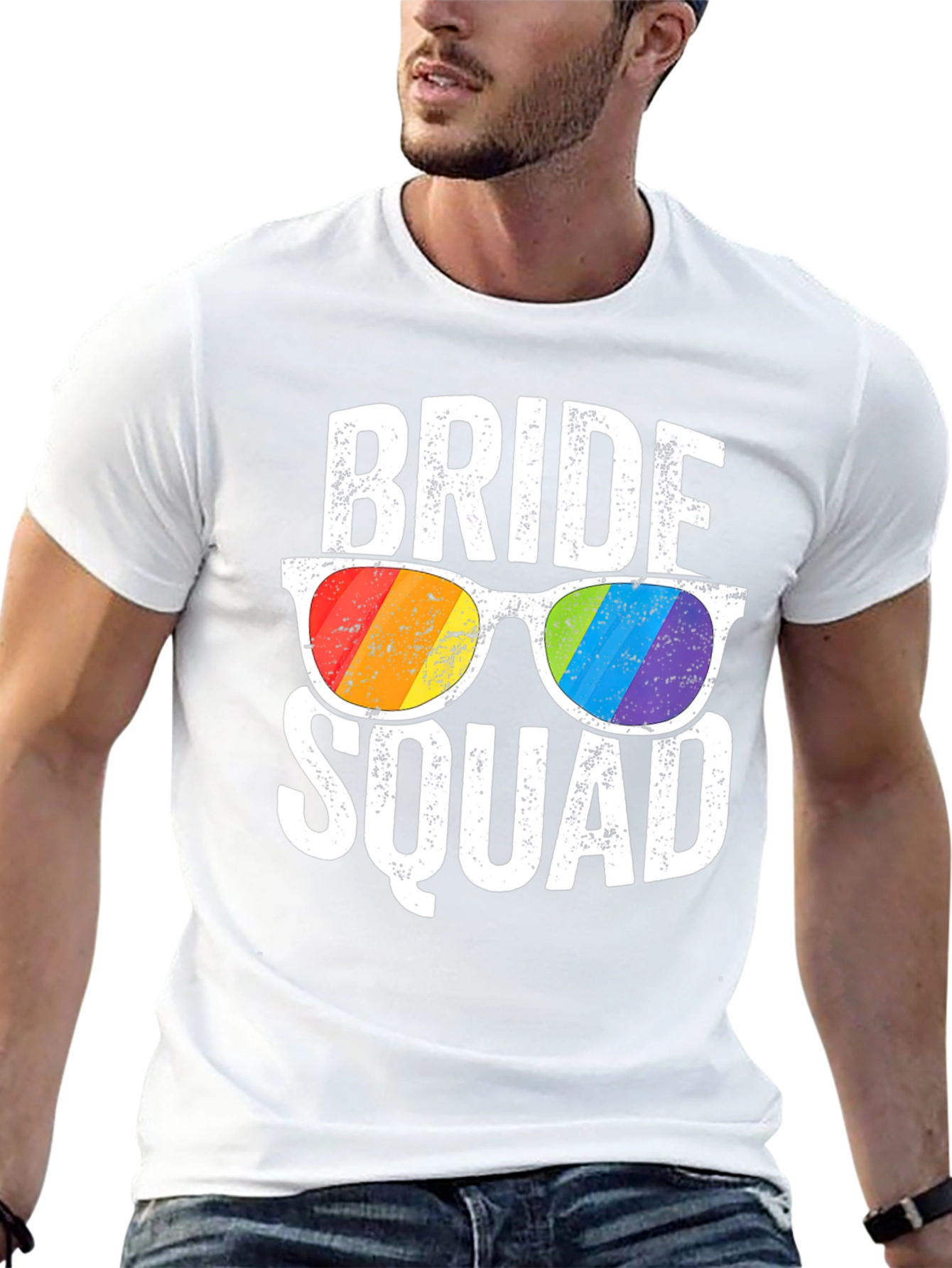 Bride Squad Rainbow Sunglasses T-Shirt