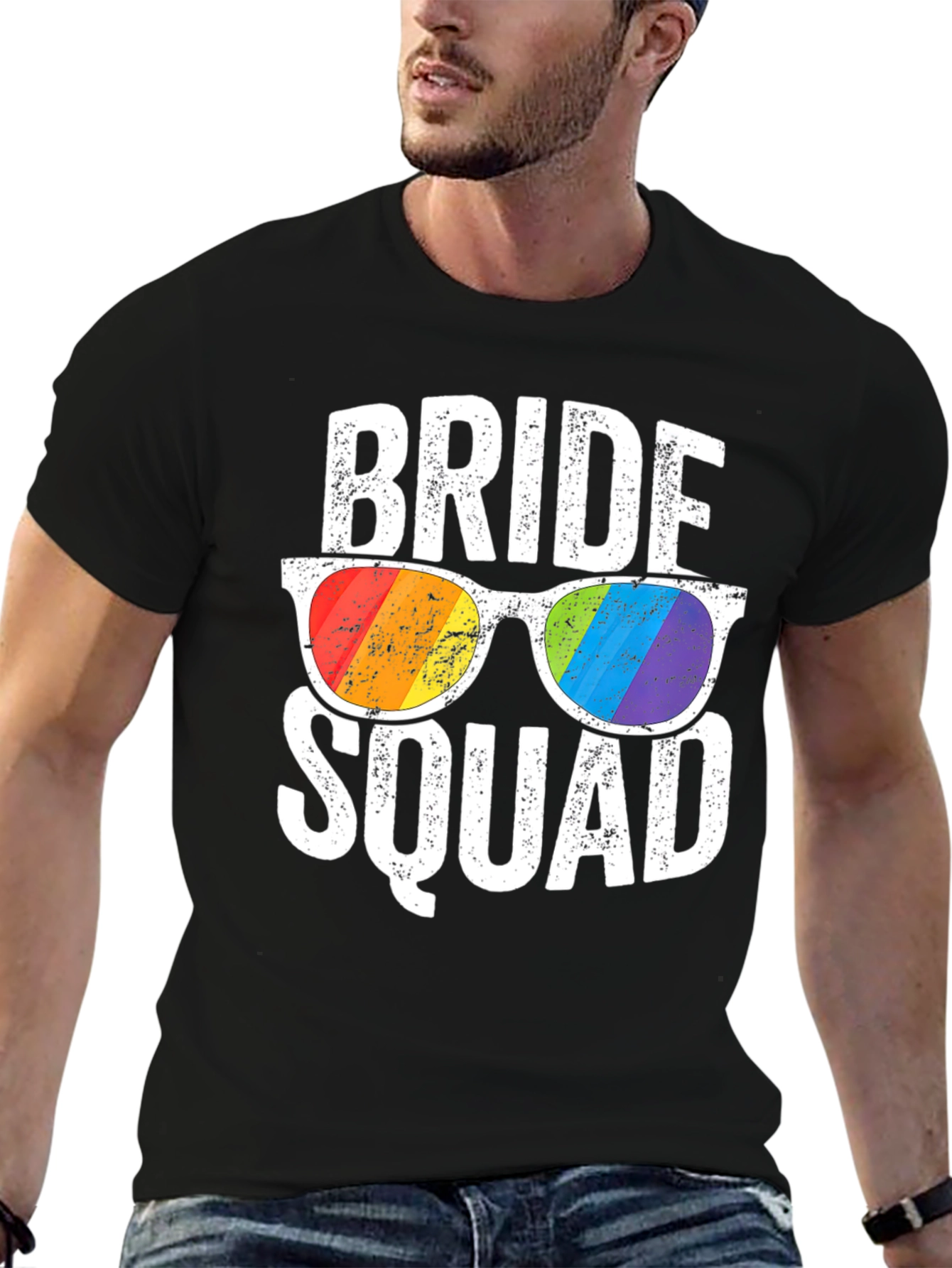 Bride Squad Rainbow Sunglasses T-Shirt
