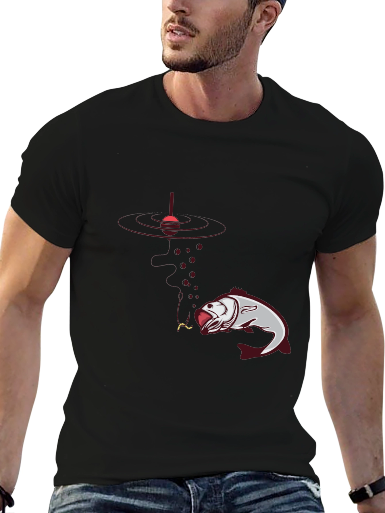 Fishing Graphic Black T-Shirt - Anglers Delight