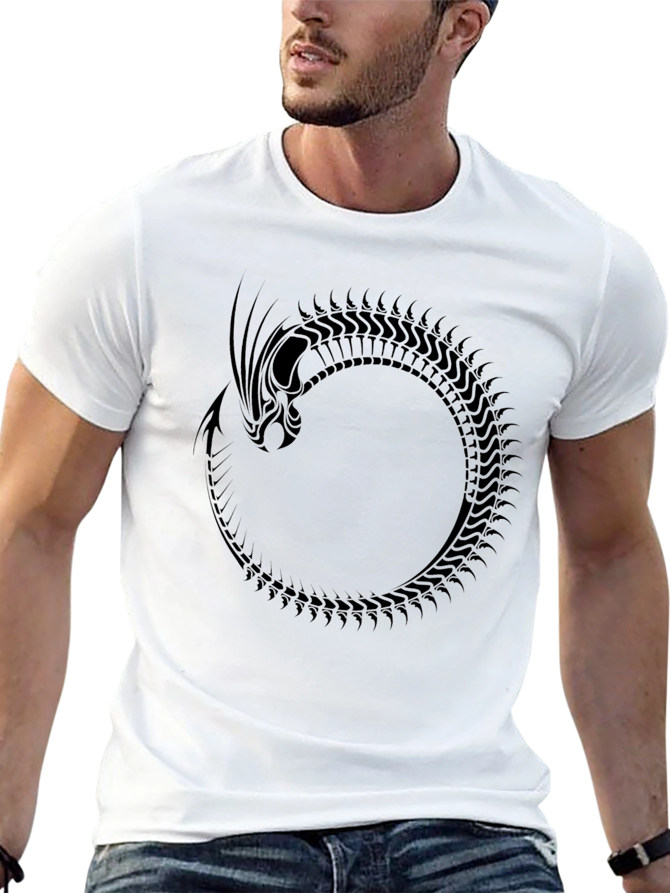 Ouroboros Dragon Graphic Black T-Shirt