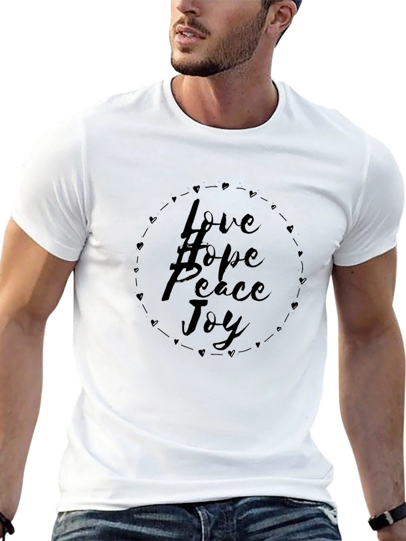 Love Hope Peace Joy Black Graphic Tee