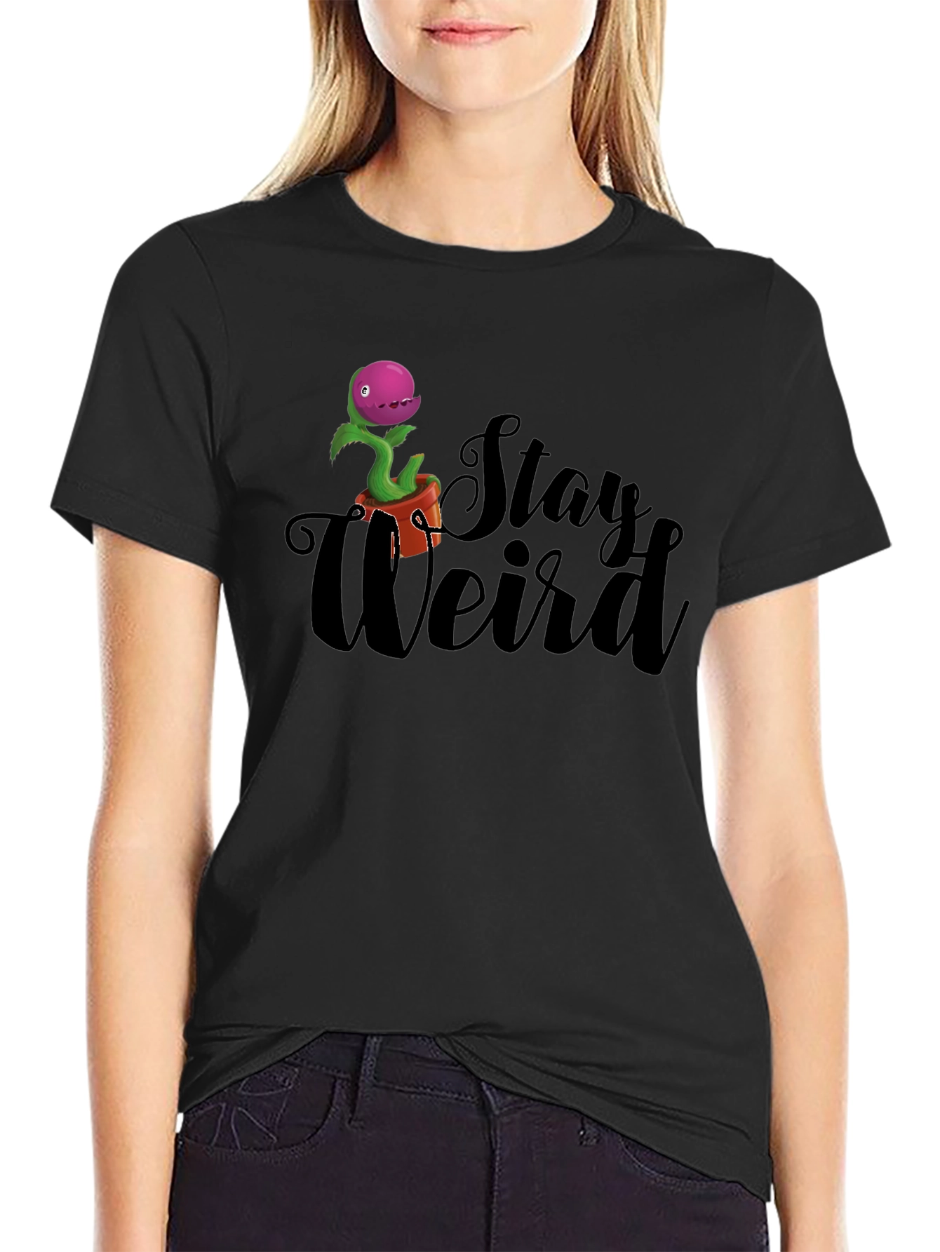 Stay Weird Venus Flytrap T-Shirt - Black
