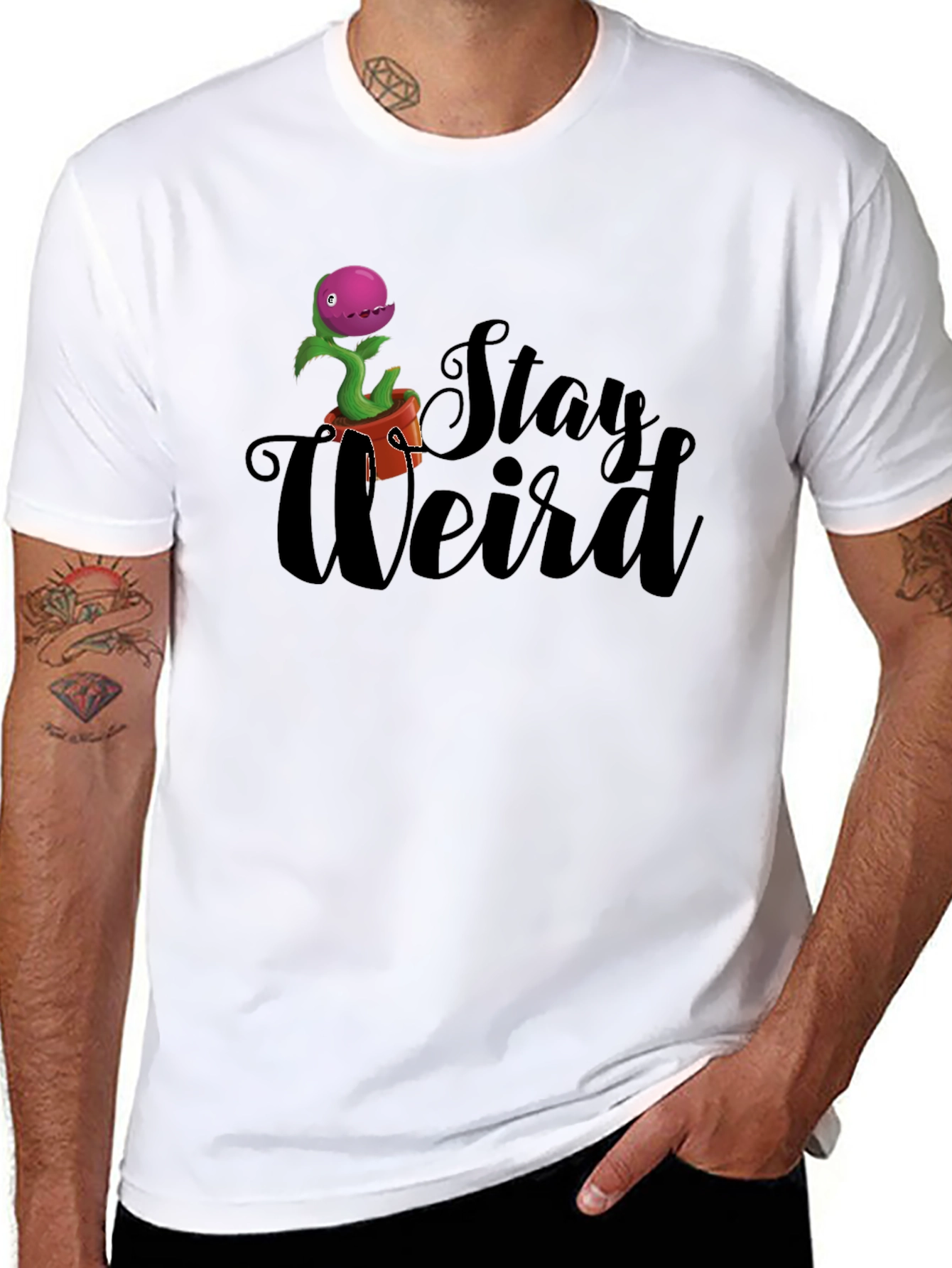 Stay Weird Venus Flytrap T-Shirt - Black