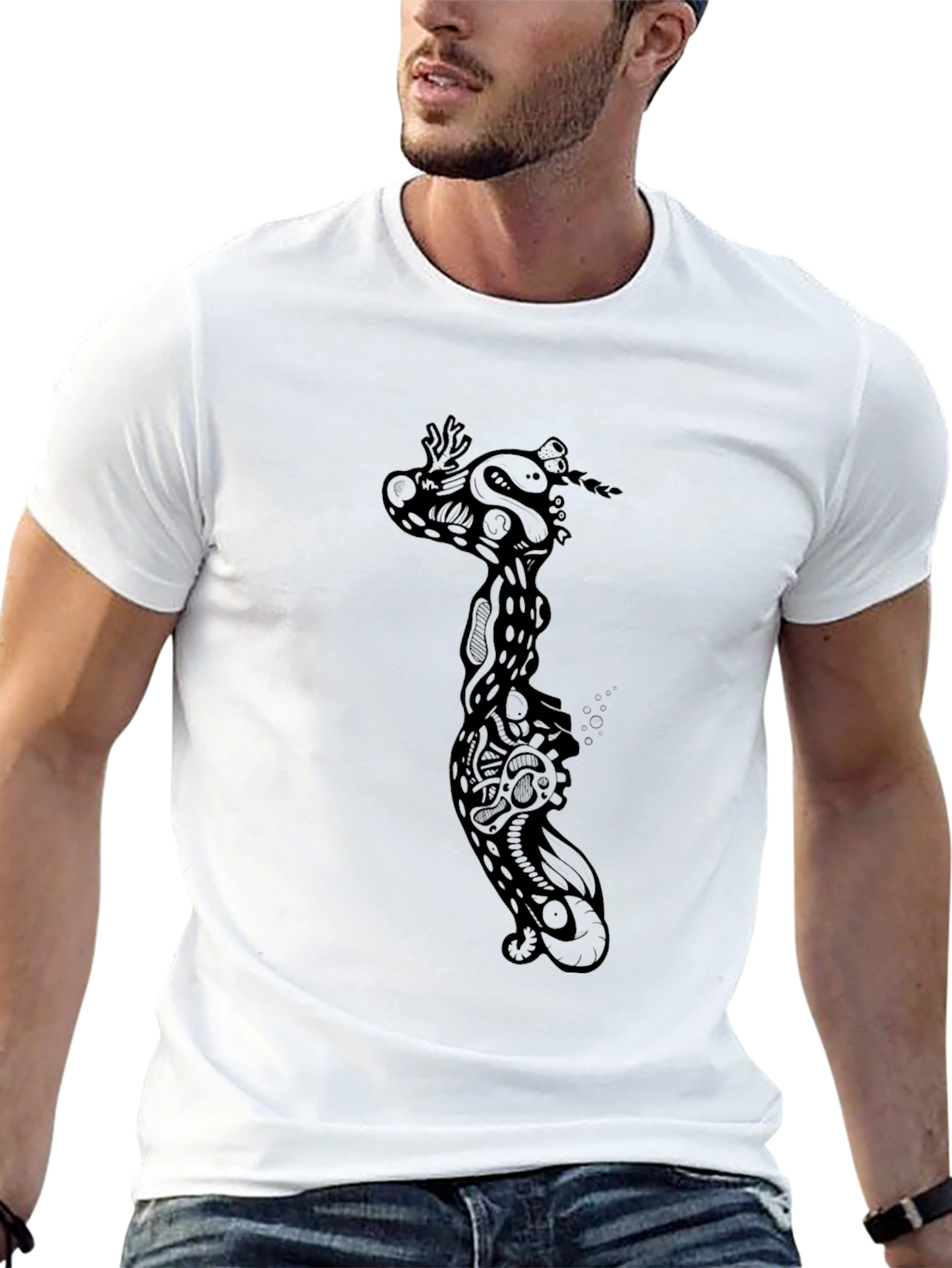 Black Graphic Print Crew Neck T-Shirt