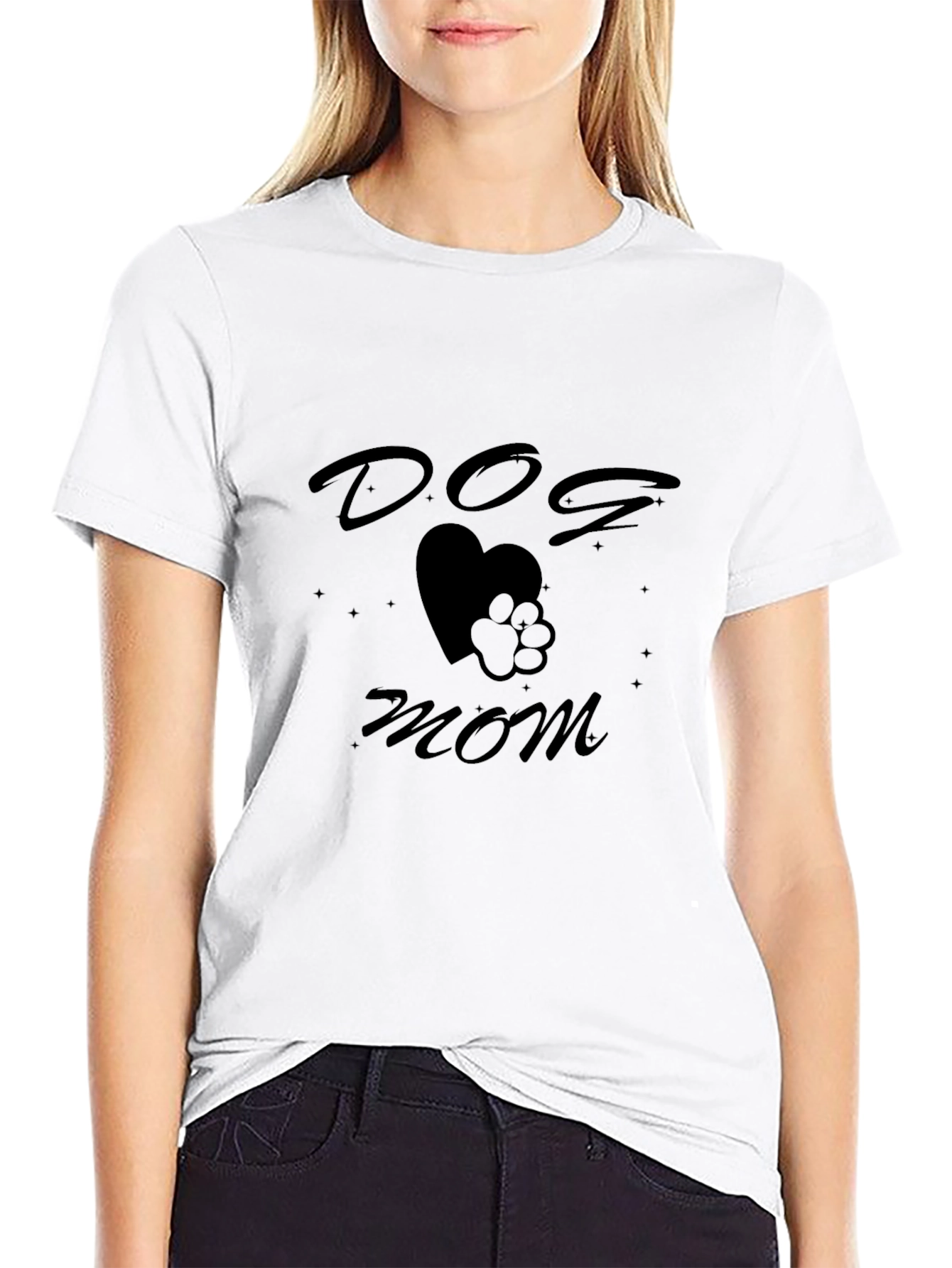 Dog Mom T-Shirt Heart Paw Print Tee