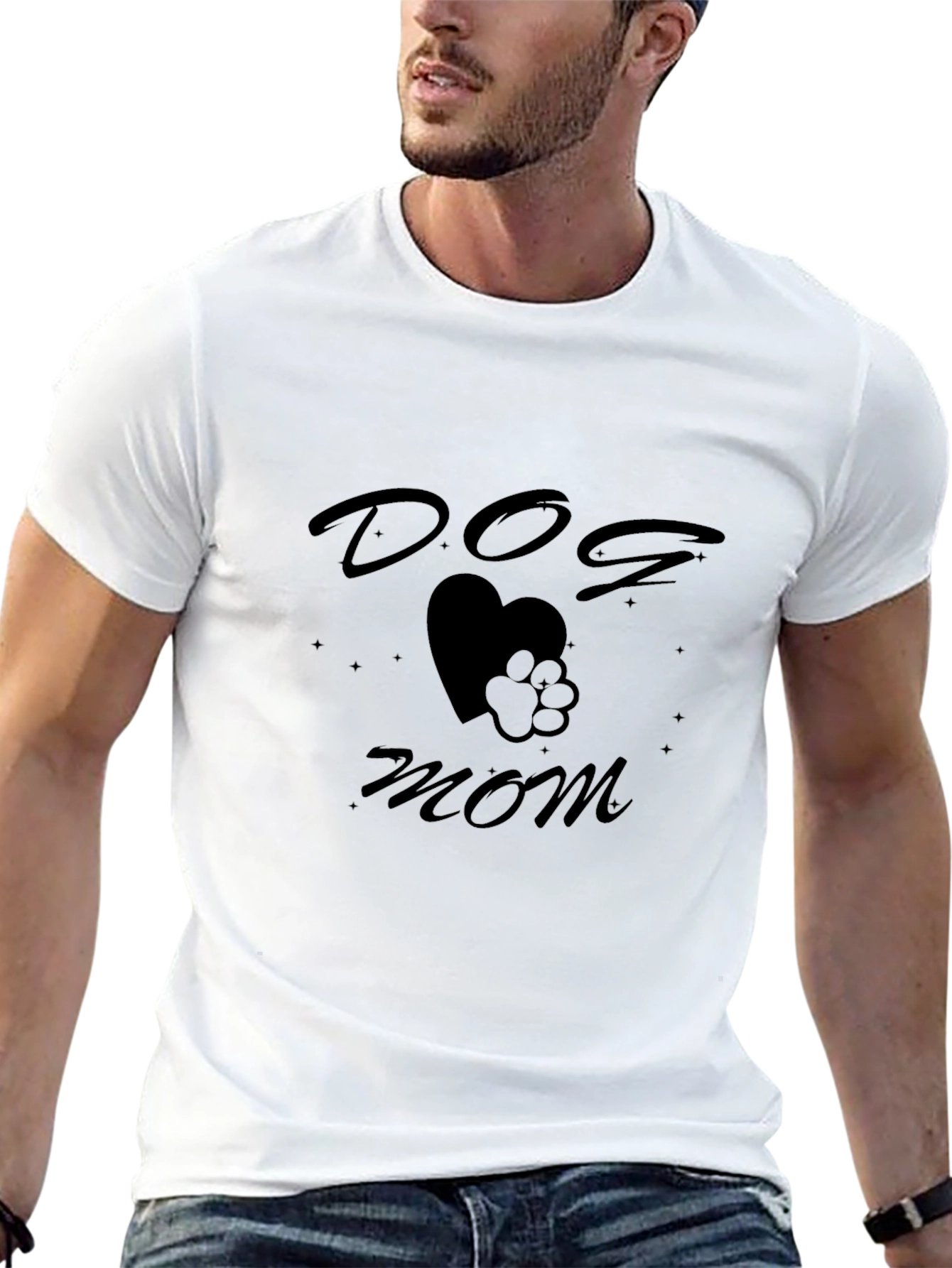 Dog Mom T-Shirt Heart Paw Print Tee