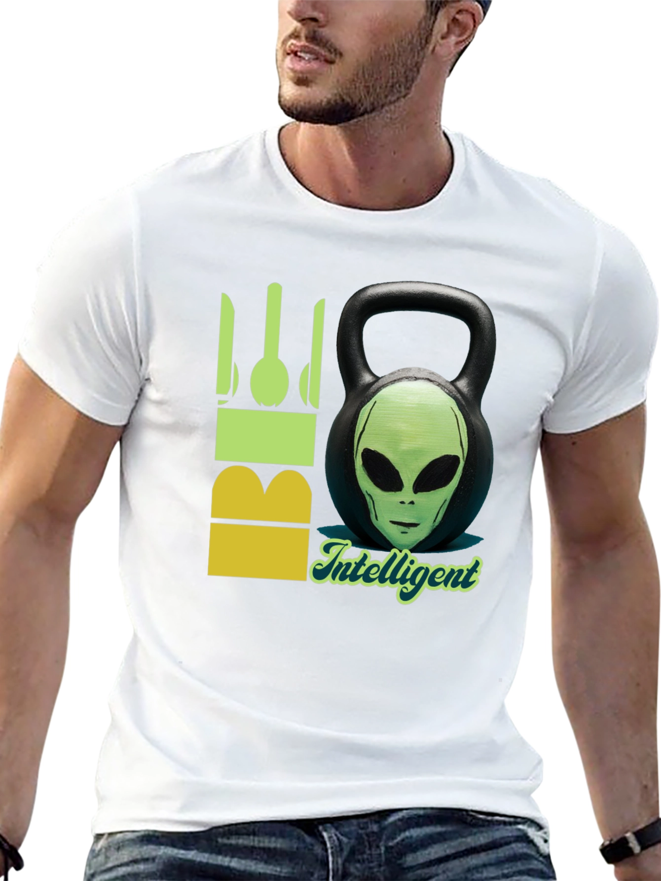 Alien Kettlebell T-Shirt - Intelligent & Fit!