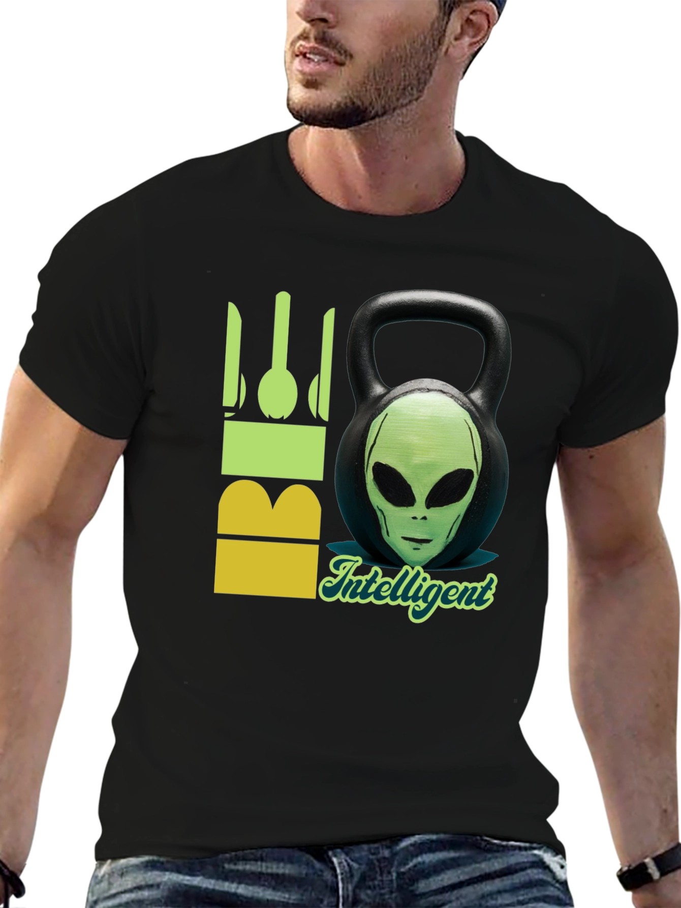 Alien Kettlebell T-Shirt - Intelligent & Fit!