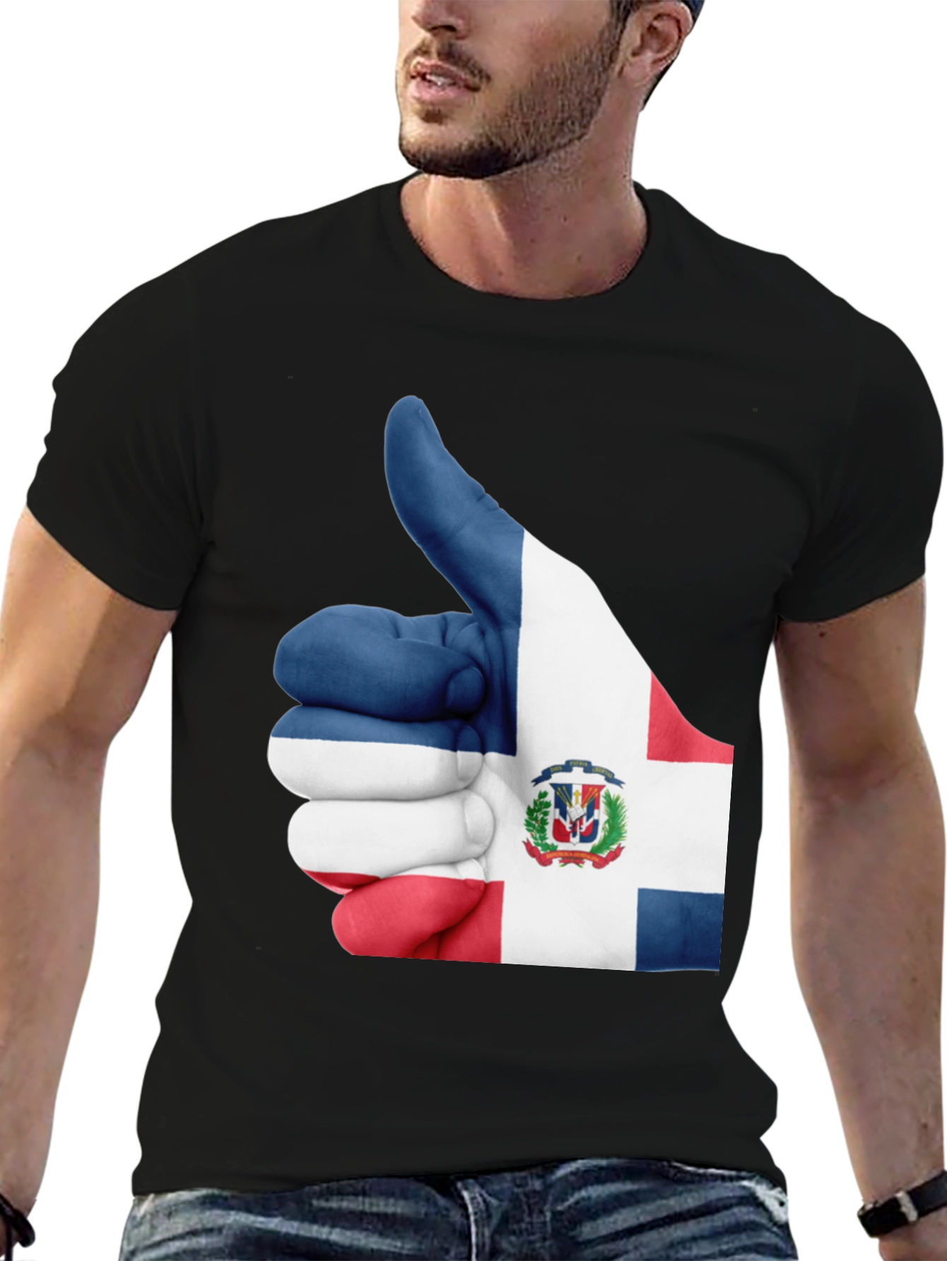 Dominican Republic Flag Thumbs Up Graphic Tee