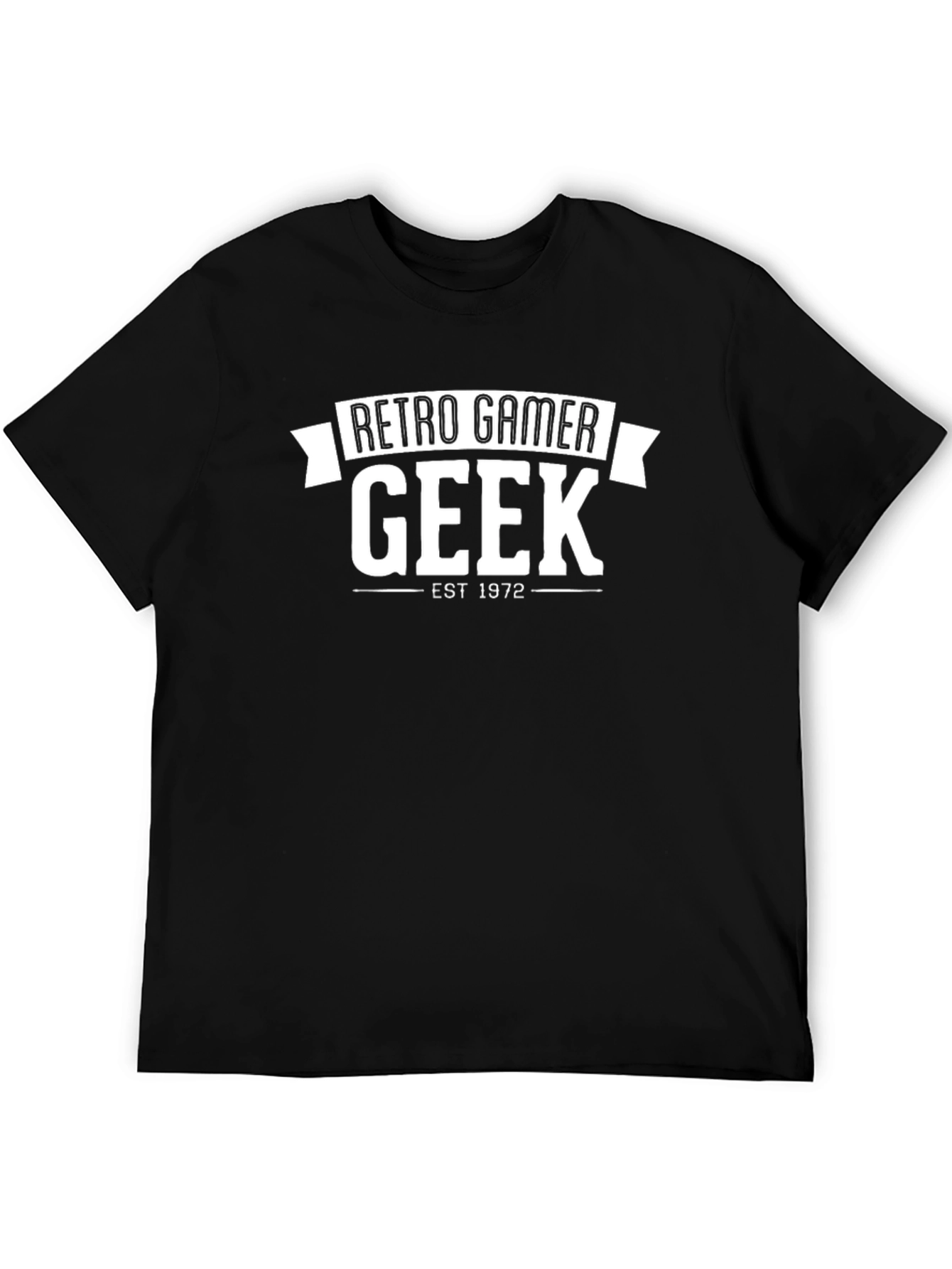 Retro Gamer Geek Est. 1972 Black T-Shirt