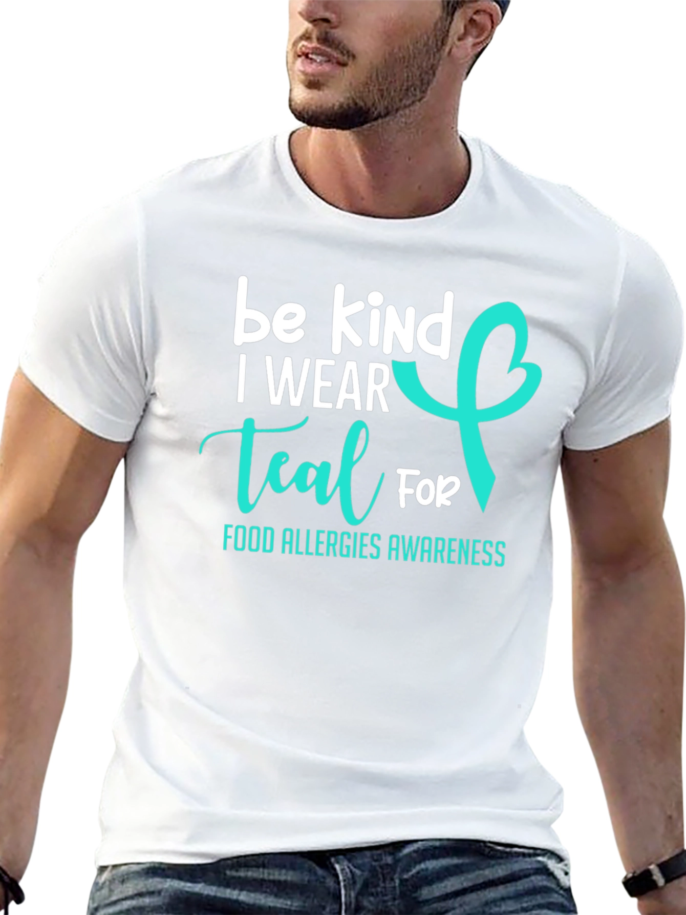 Be Kind I Wear Teal Food Allergy Awareness T-Shirt