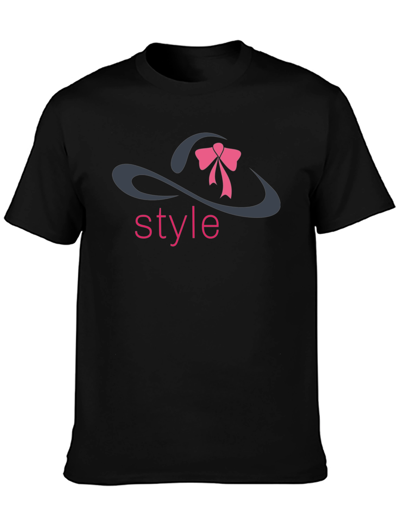 Stylish Black T-Shirt with Style Hat Design