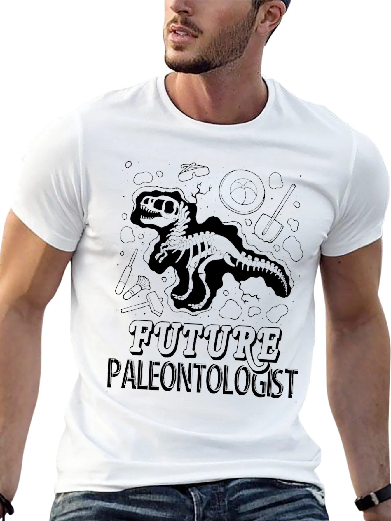 Future Paleontologist T-Shirt - Dinosaur Skeleton Design