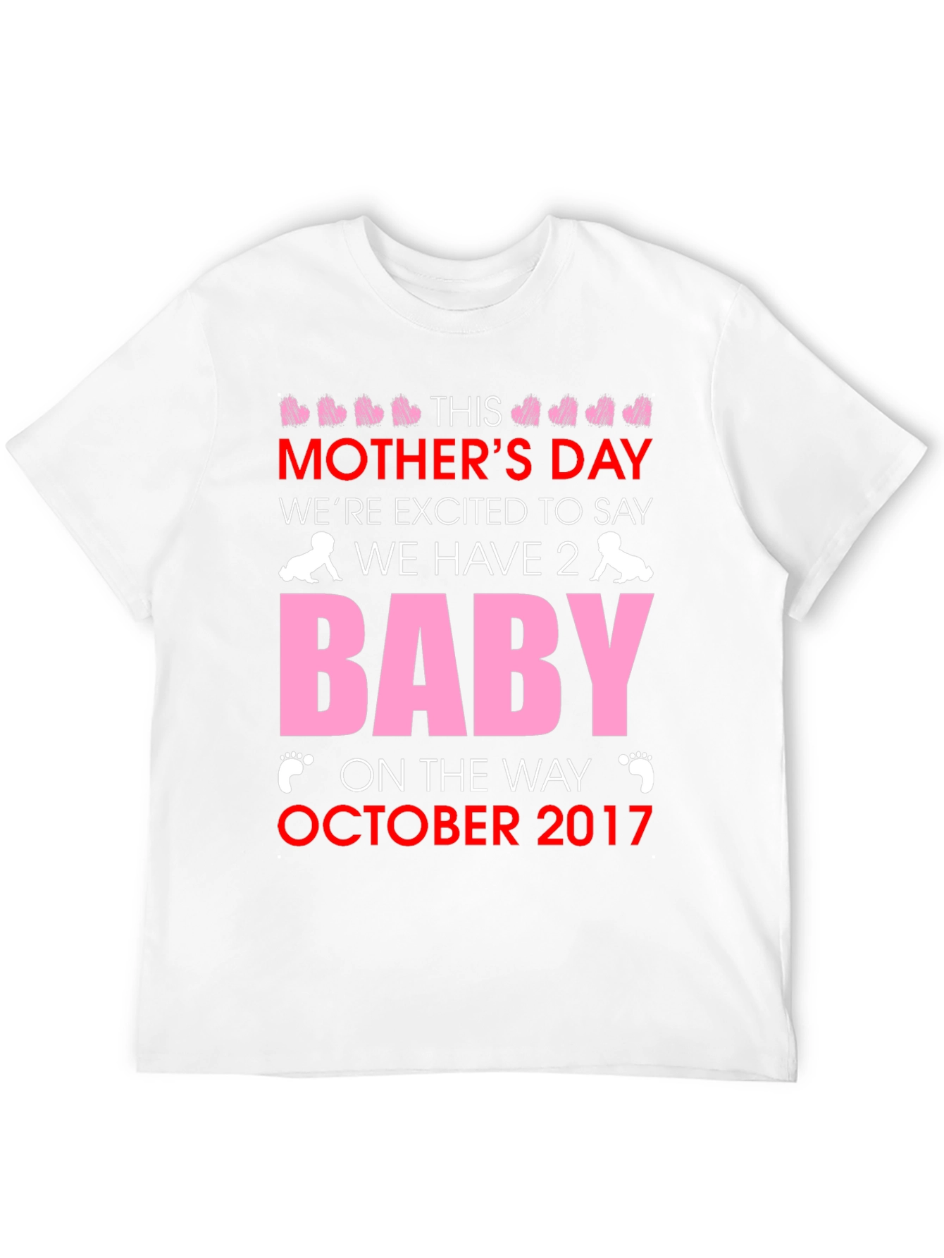 Mothers Day Twin Baby Announcement T-Shirt