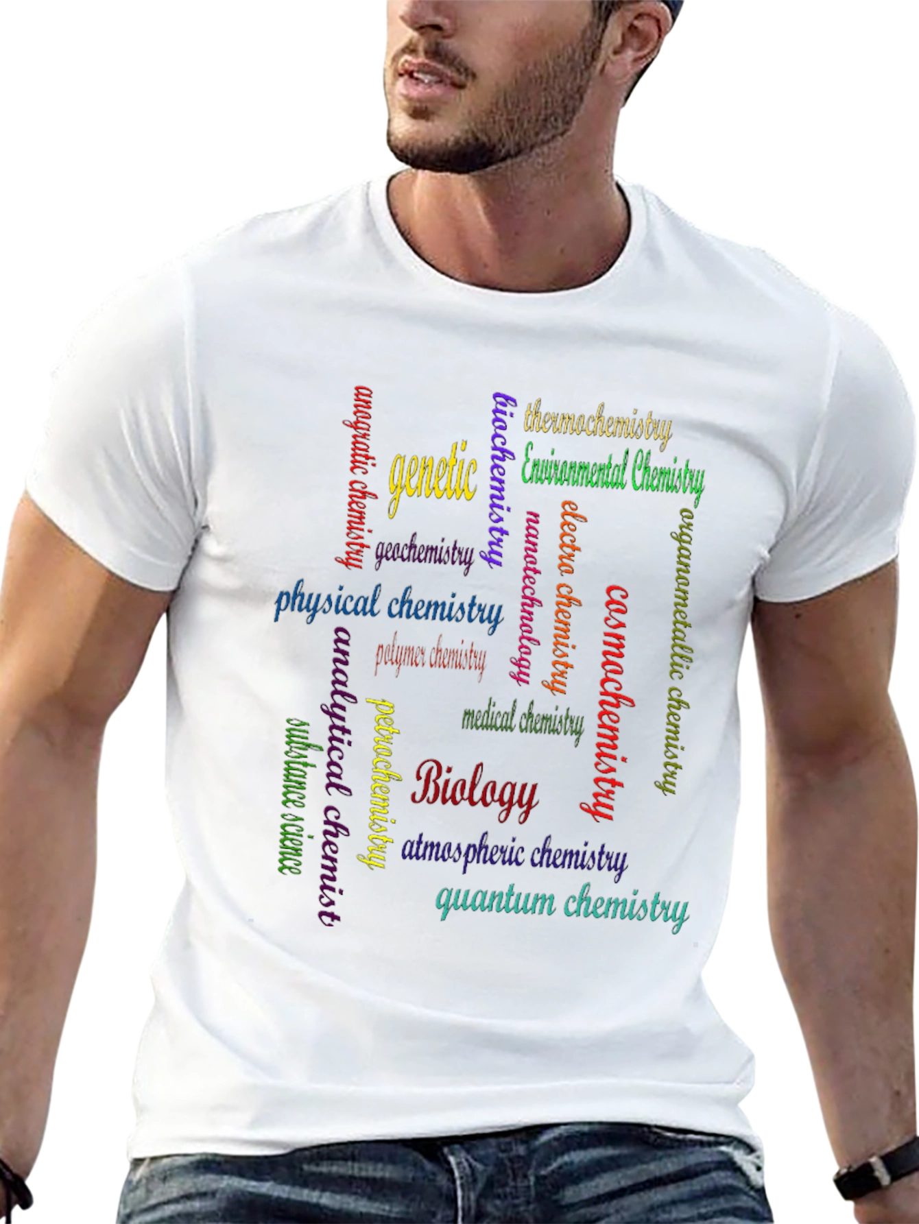 Science Word Cloud Graphic T-Shirt