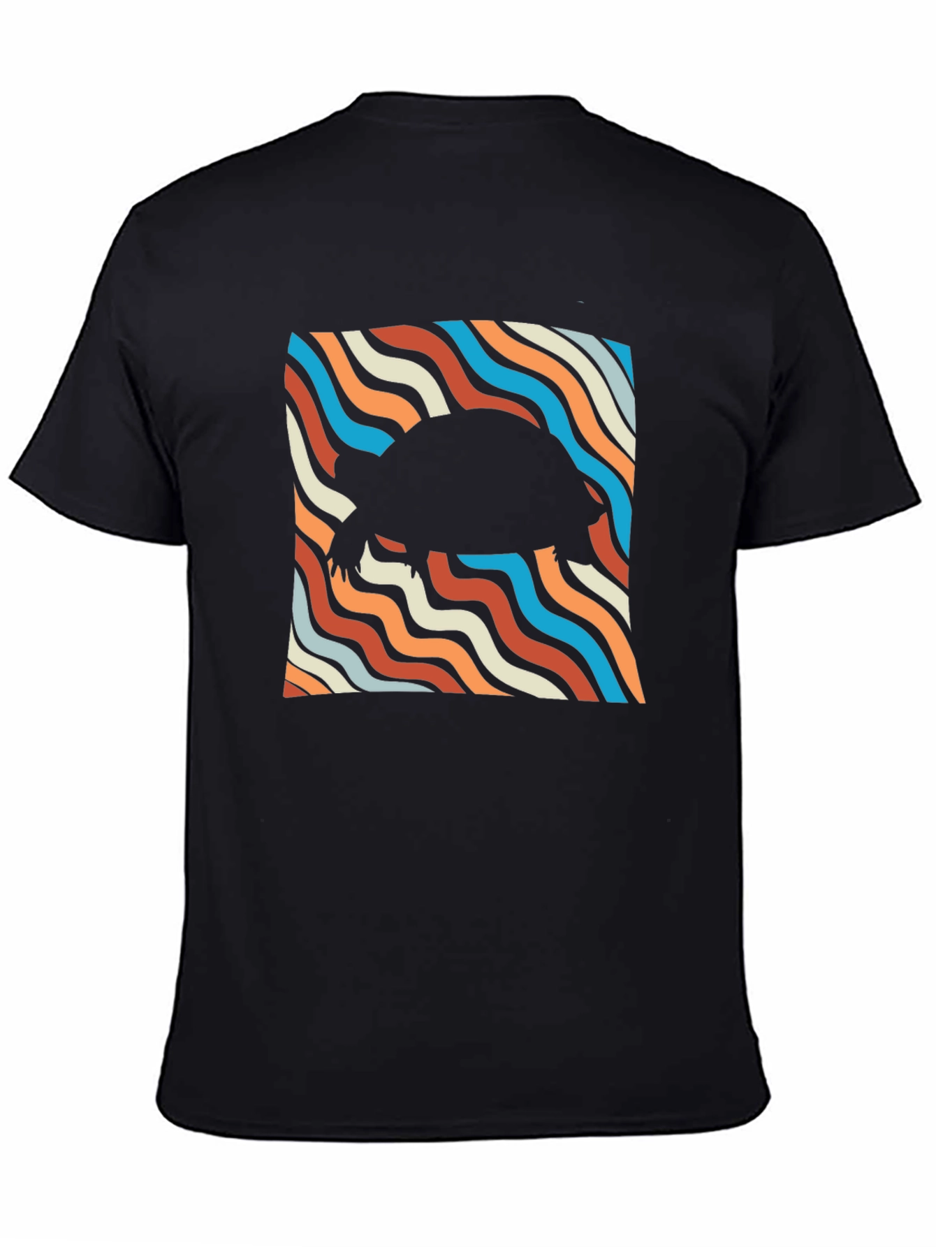 Retro Turtle Silhouette Tee - Cool Black T-Shirt