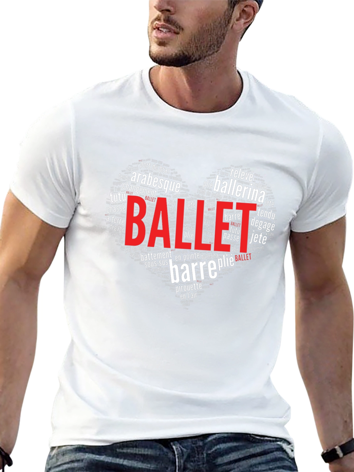 Ballet Word Art Heart T-Shirt