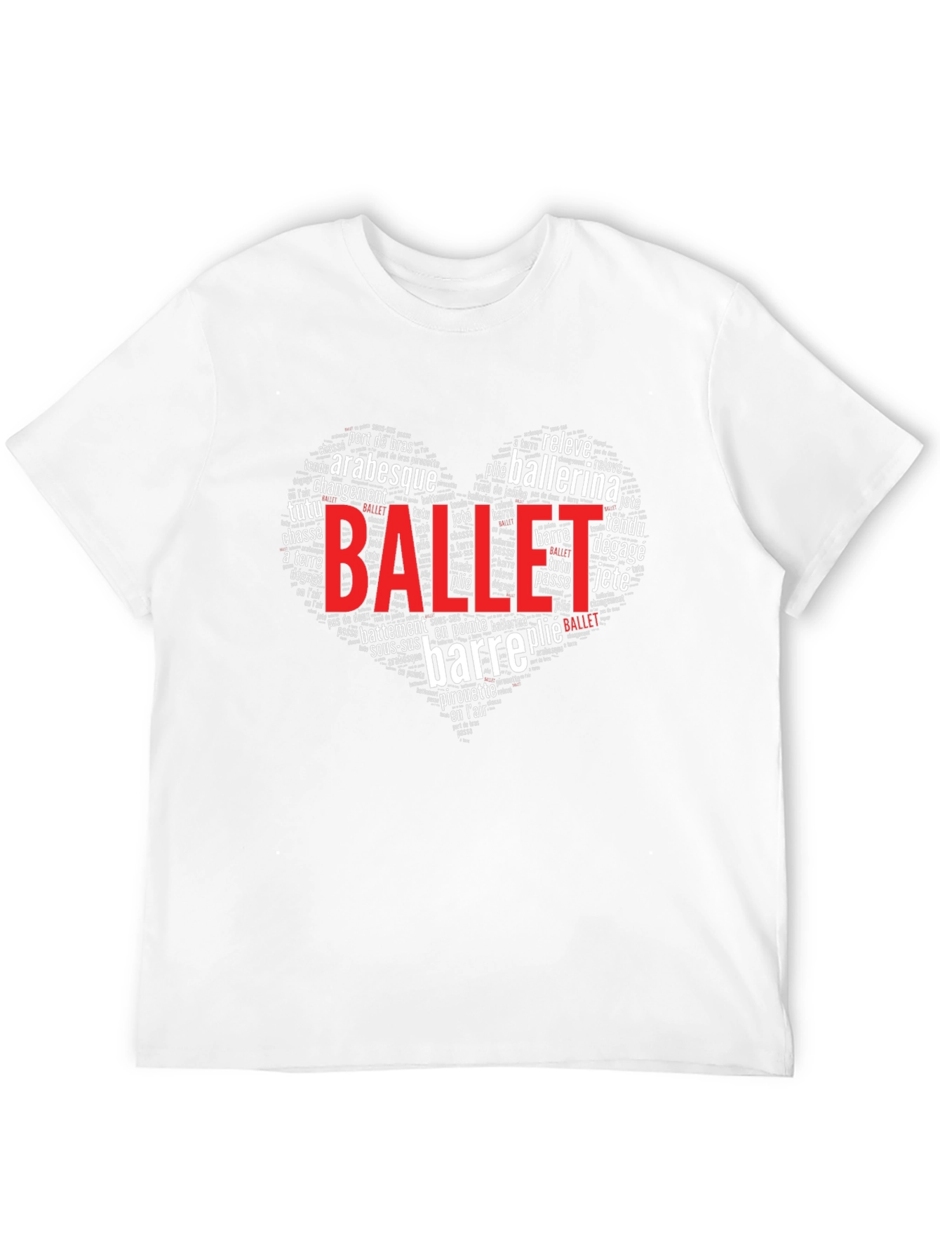 Ballet Word Art Heart T-Shirt