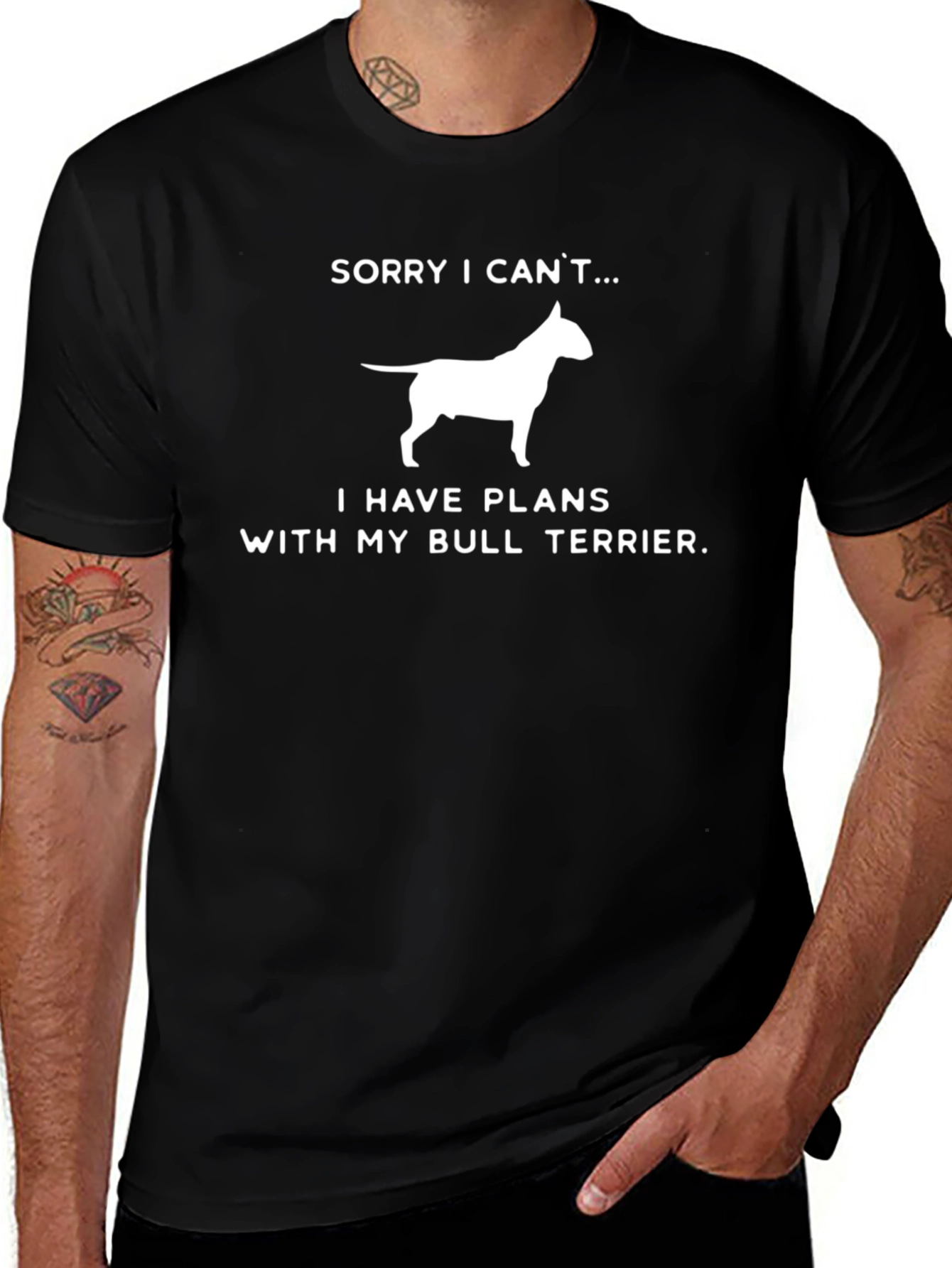 Bull Terrier Plans T-Shirt - Funny Dog Lover Tee