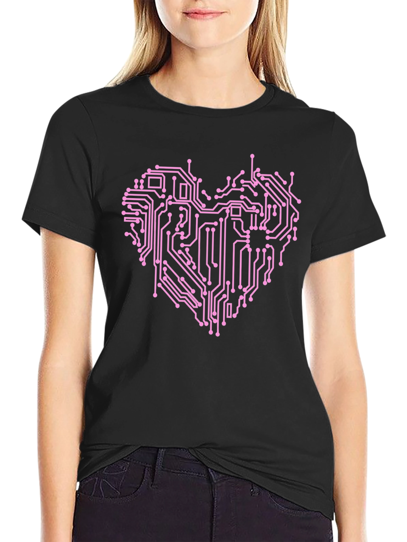 Circuit Board Heart Graphic T-Shirt