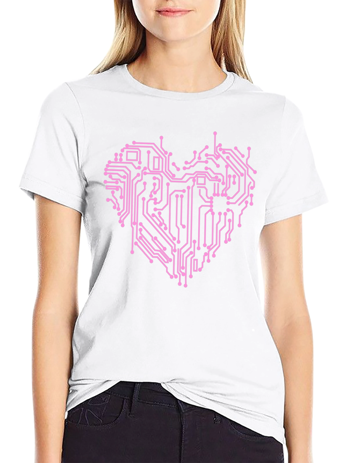 Circuit Board Heart Graphic T-Shirt