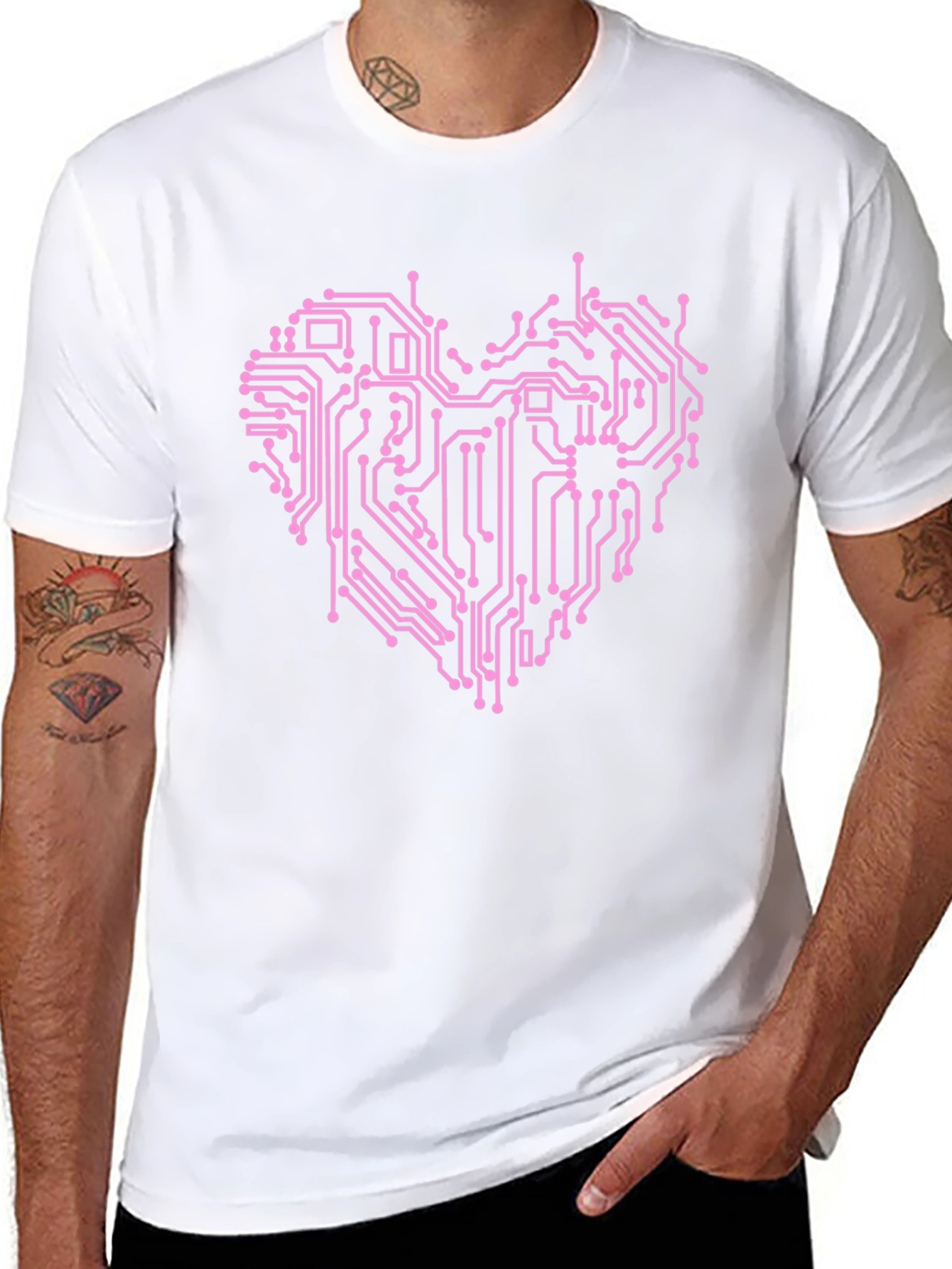 Circuit Board Heart Graphic T-Shirt
