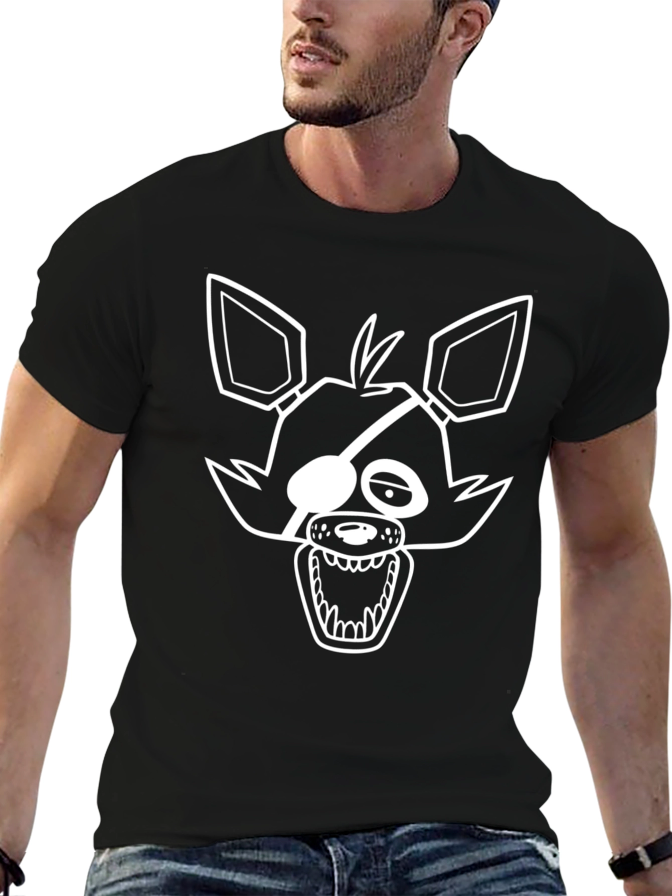 Foxy FNAF Graphic Tee - Black Cotton Blend