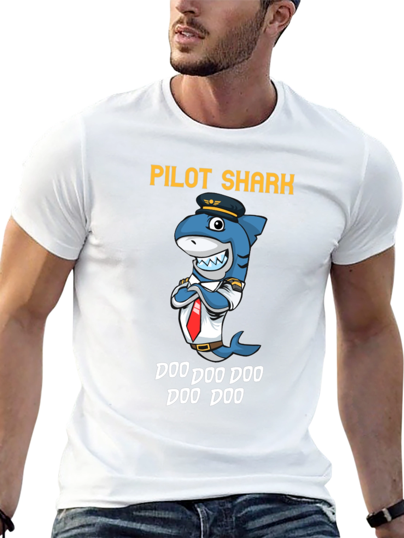 Pilot Shark Doo Doo Funny T-Shirt
