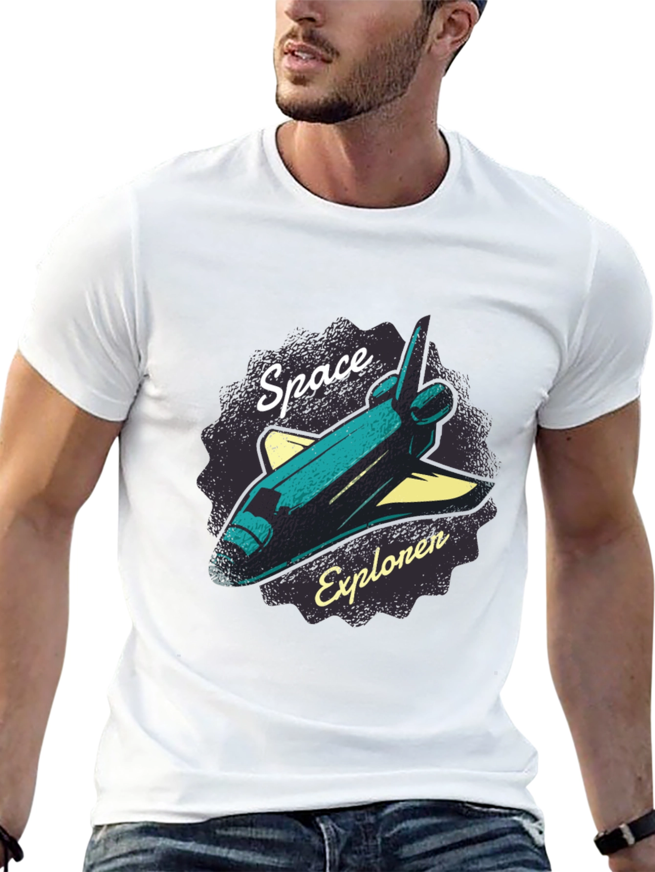 Space Explorer Graphic T-Shirt - Black