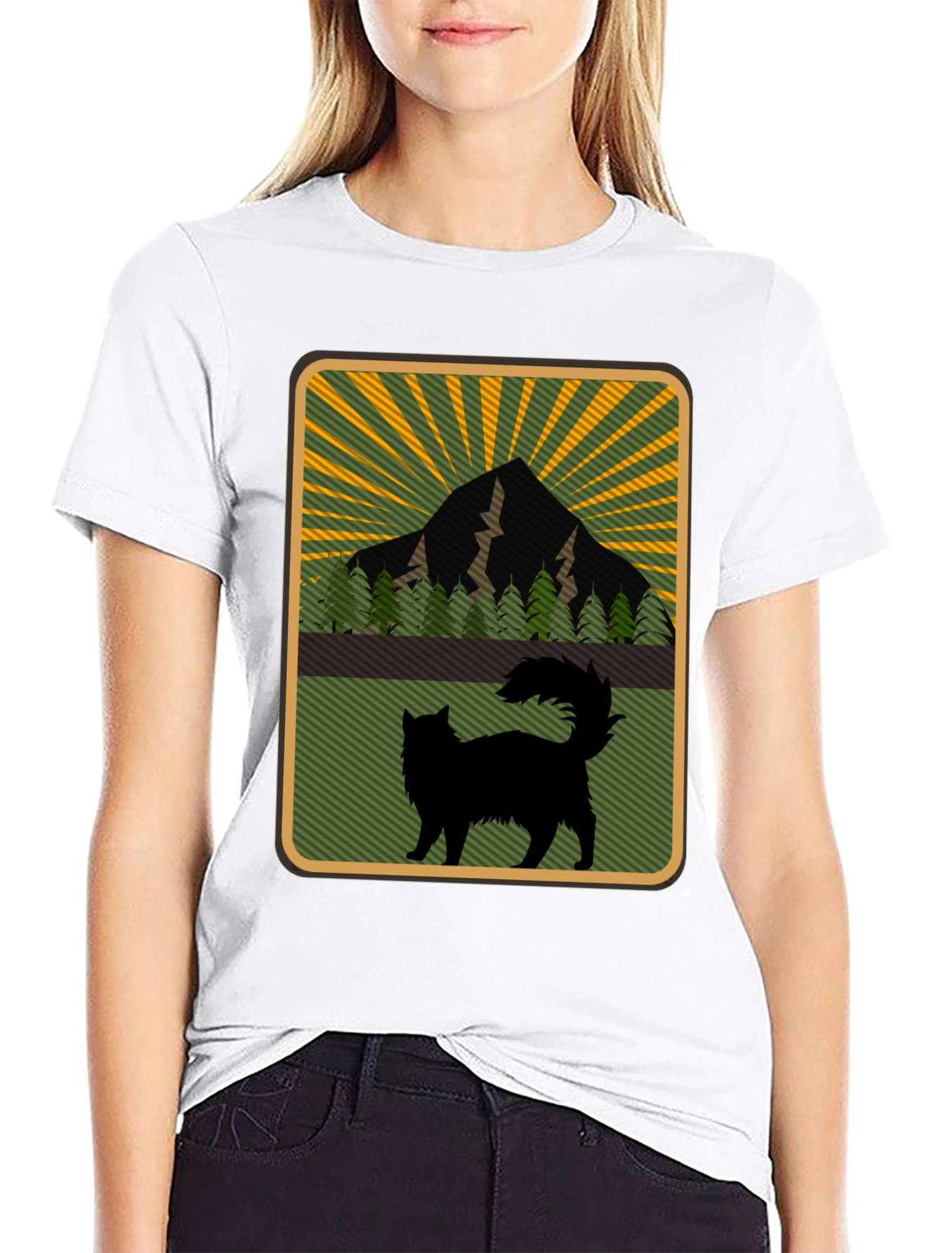 Mountain Cat Graphic Tee - Nature Lovers Shirt