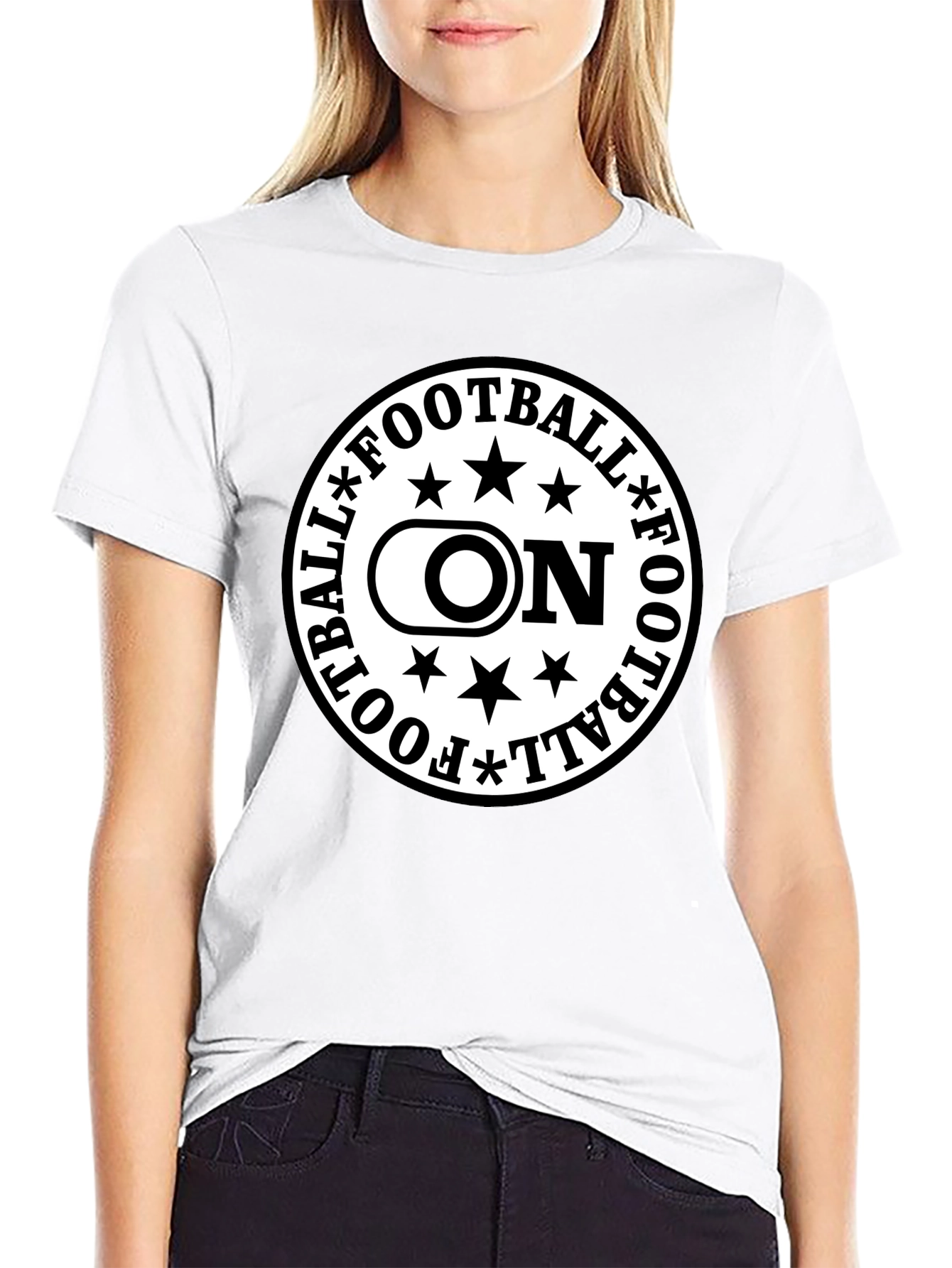 Football On Graphic Tee - Black