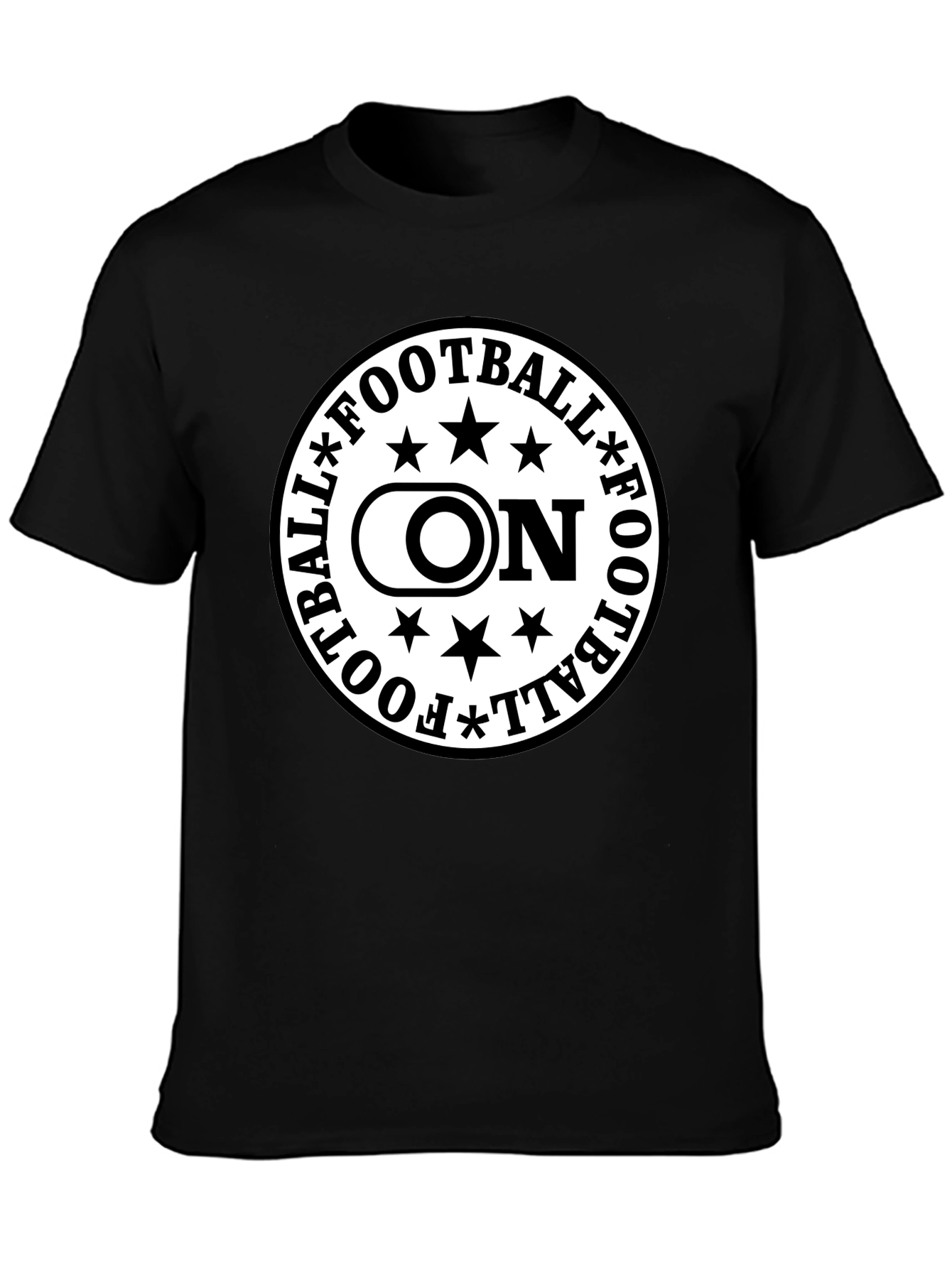 Football On Graphic Tee - Black