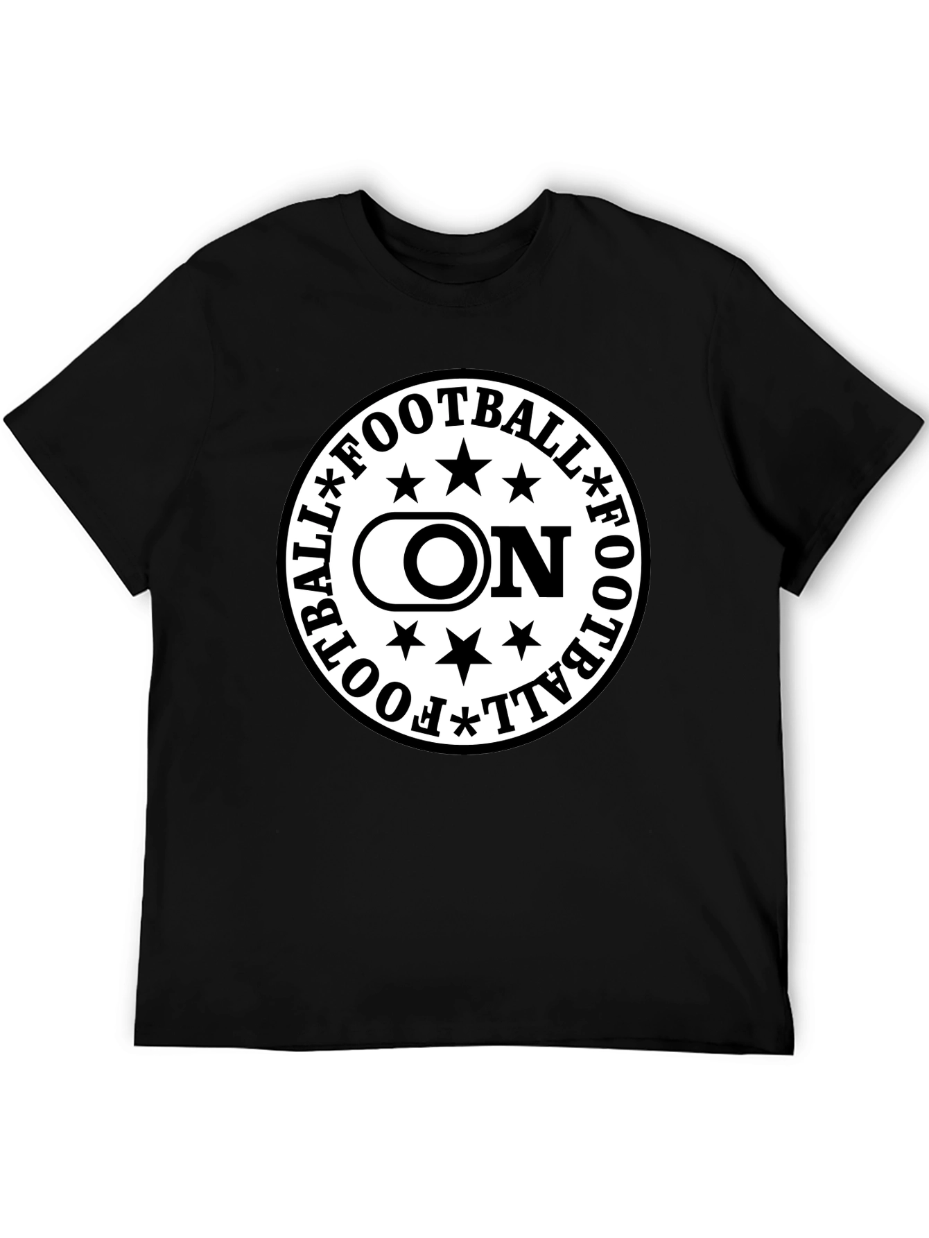 Football On Graphic Tee - Black