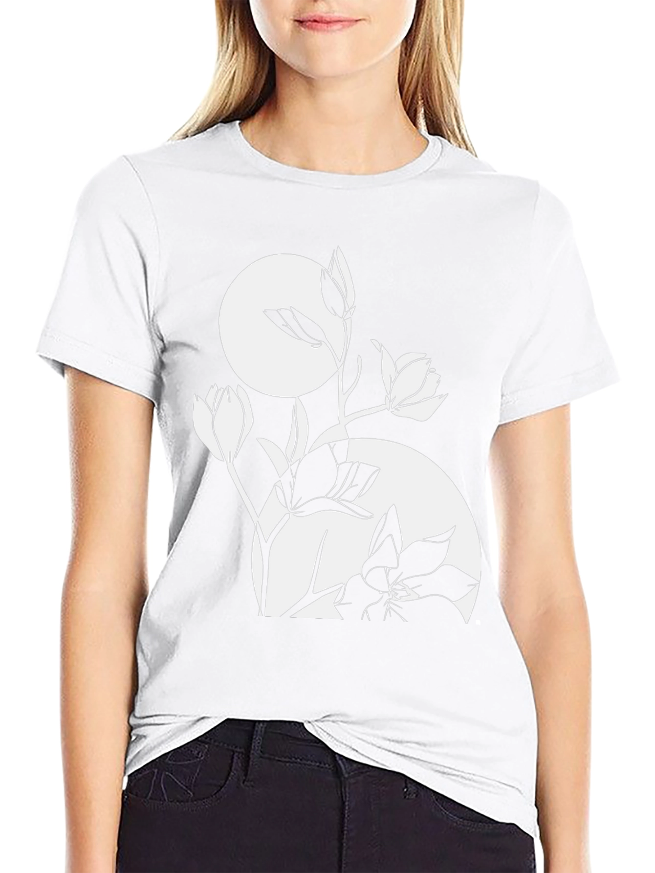 Floral Graphic Tee - Stylish Black T-Shirt