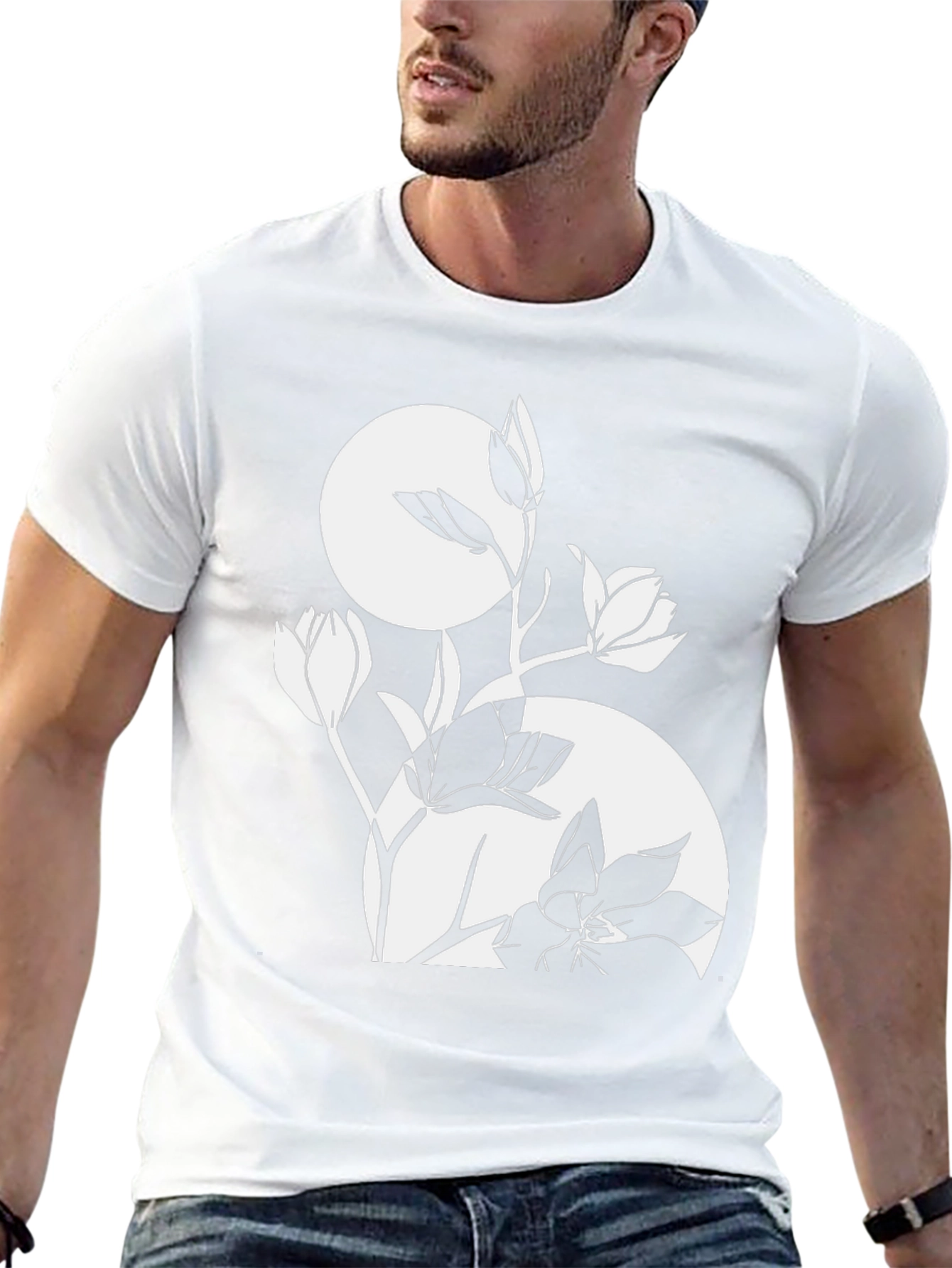 Floral Graphic Tee - Stylish Black T-Shirt