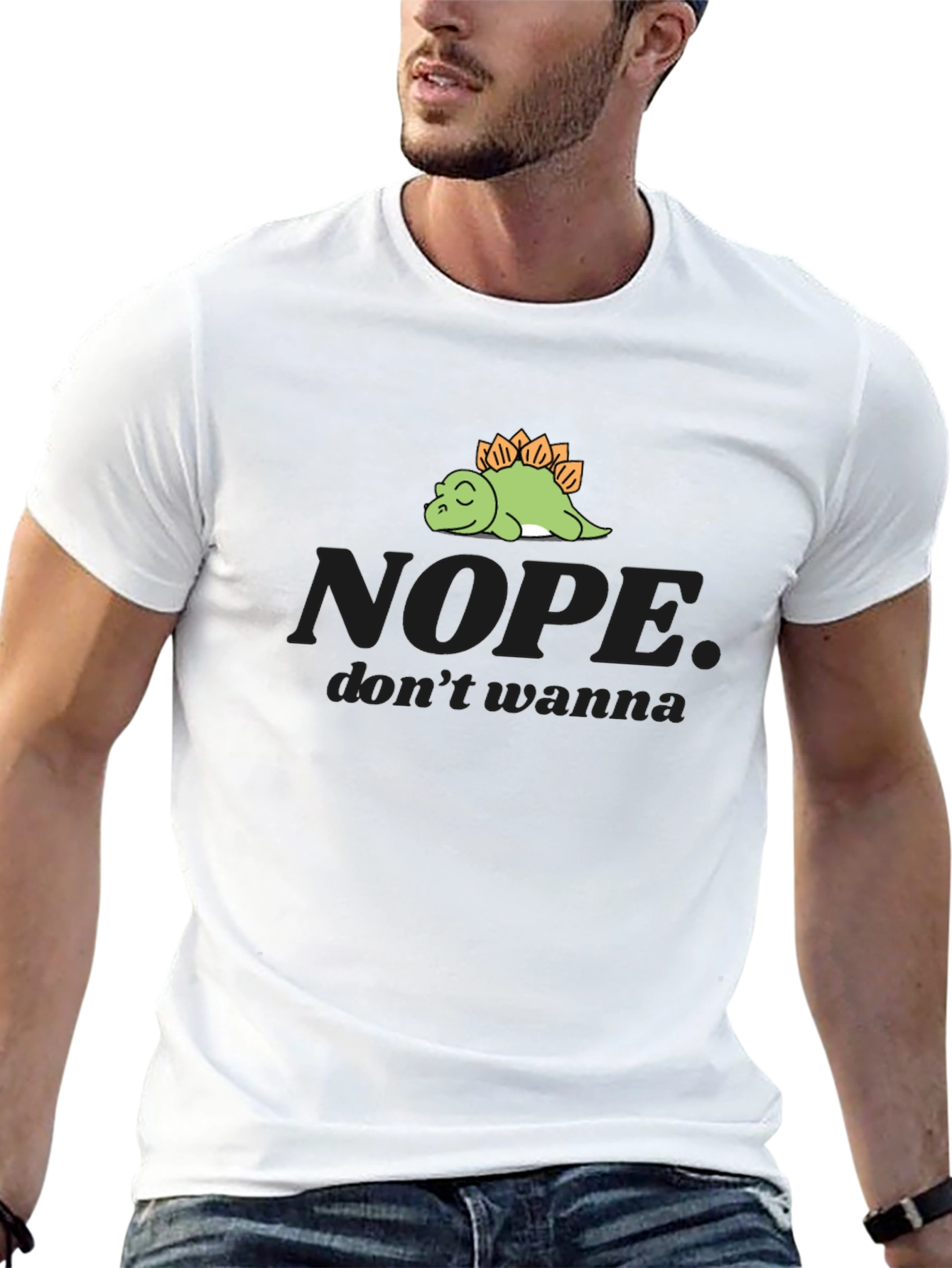 Nope Dinosaur Graphic Tee - Soft Cotton Comfort