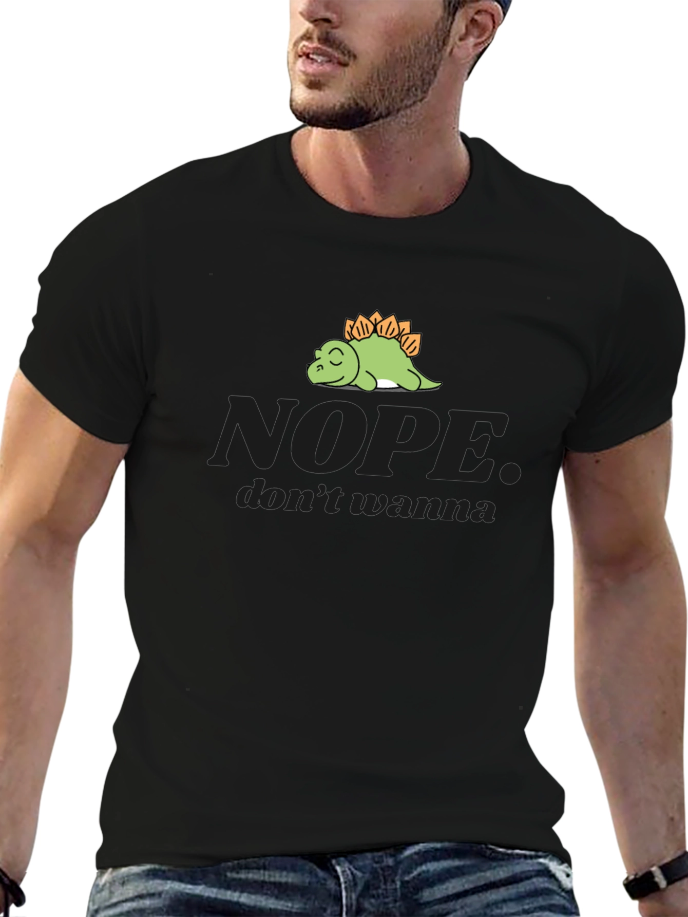 Nope Dinosaur Graphic Tee - Soft Cotton Comfort